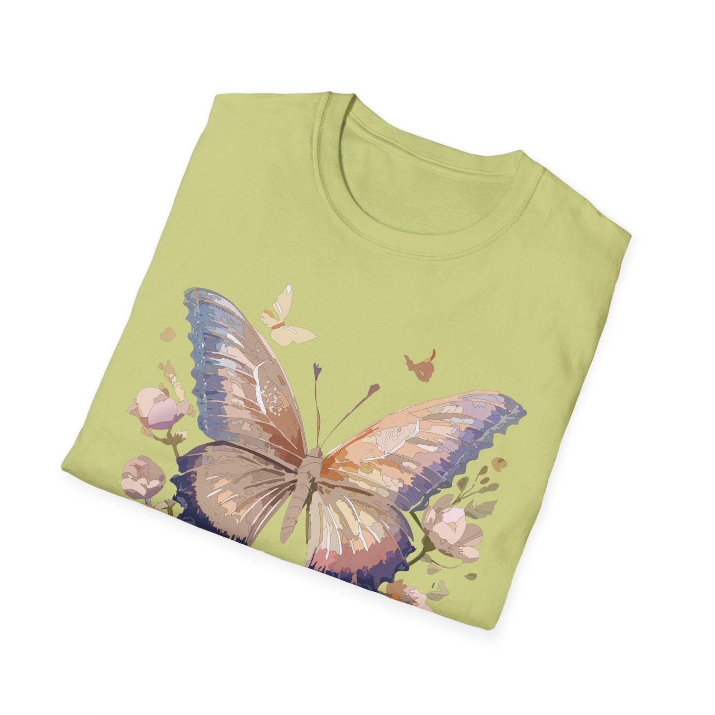 Butterfly T Shirt Unisex Softstyle Monarch Design 100 Percent Cotton Tee For Everyday Comfort