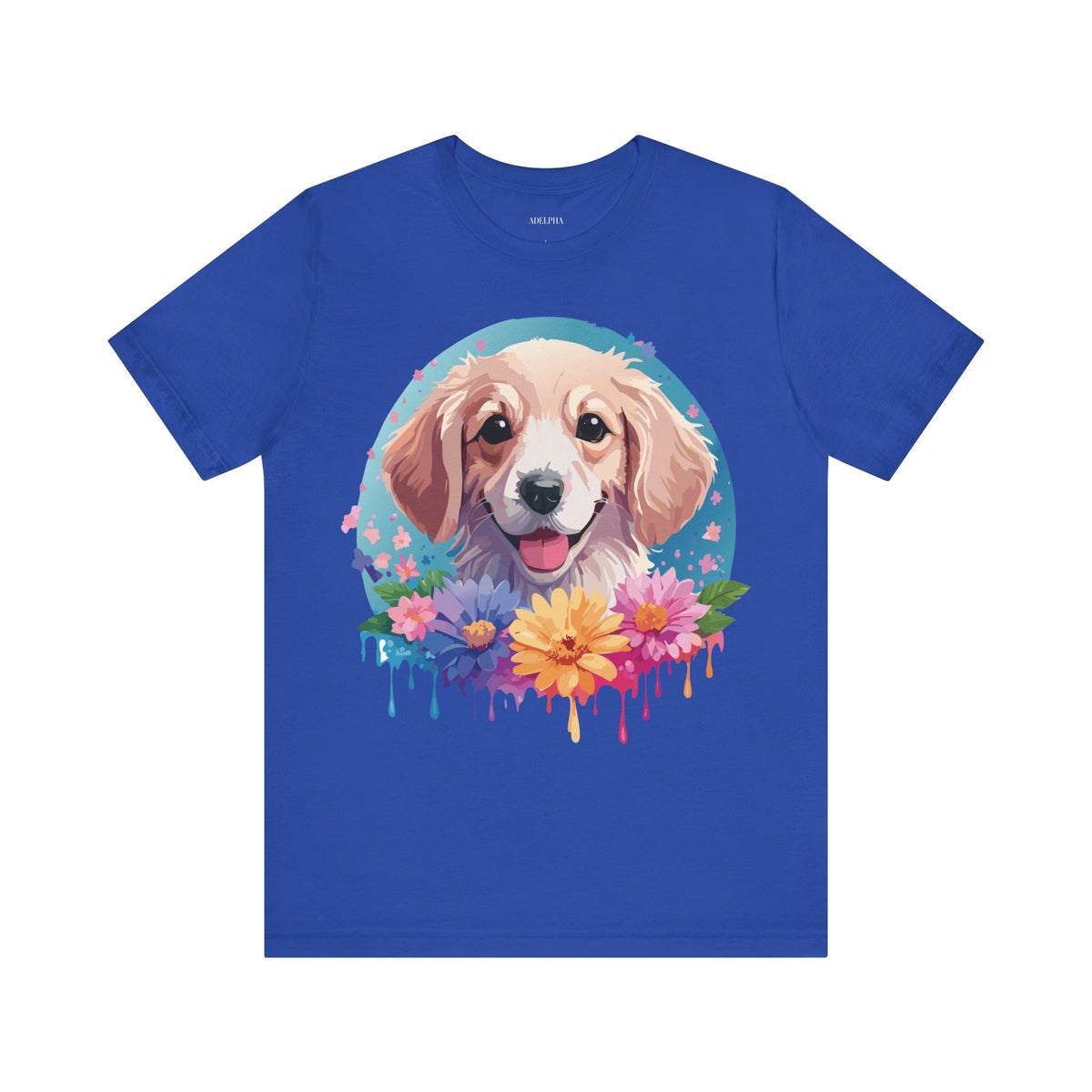 Dog Graphic Unisex Cotton Bella+Canvas Tee with Art Animal Design e113