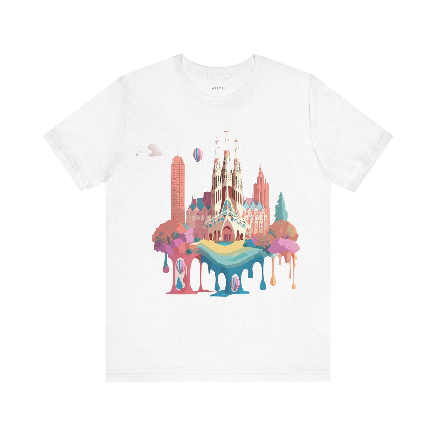 Adelpha Graphic Tee Barcelona Style Unisex Jersey Short Sleeve Vintage Inspired Shirt Casual Wear