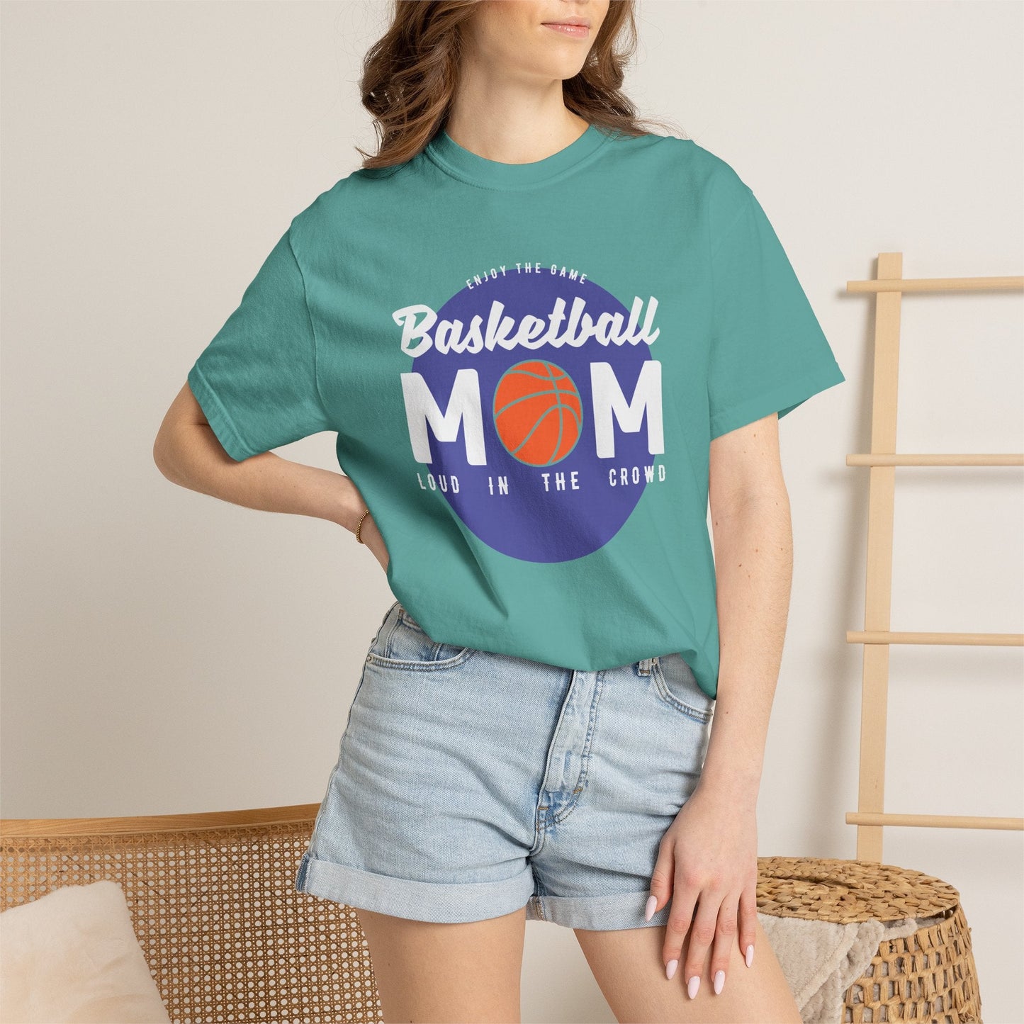 Basketball Mom T-shirt Mother's Day Mama Tee Unisex Comfort Colors Garment-Dyed Cotton h31