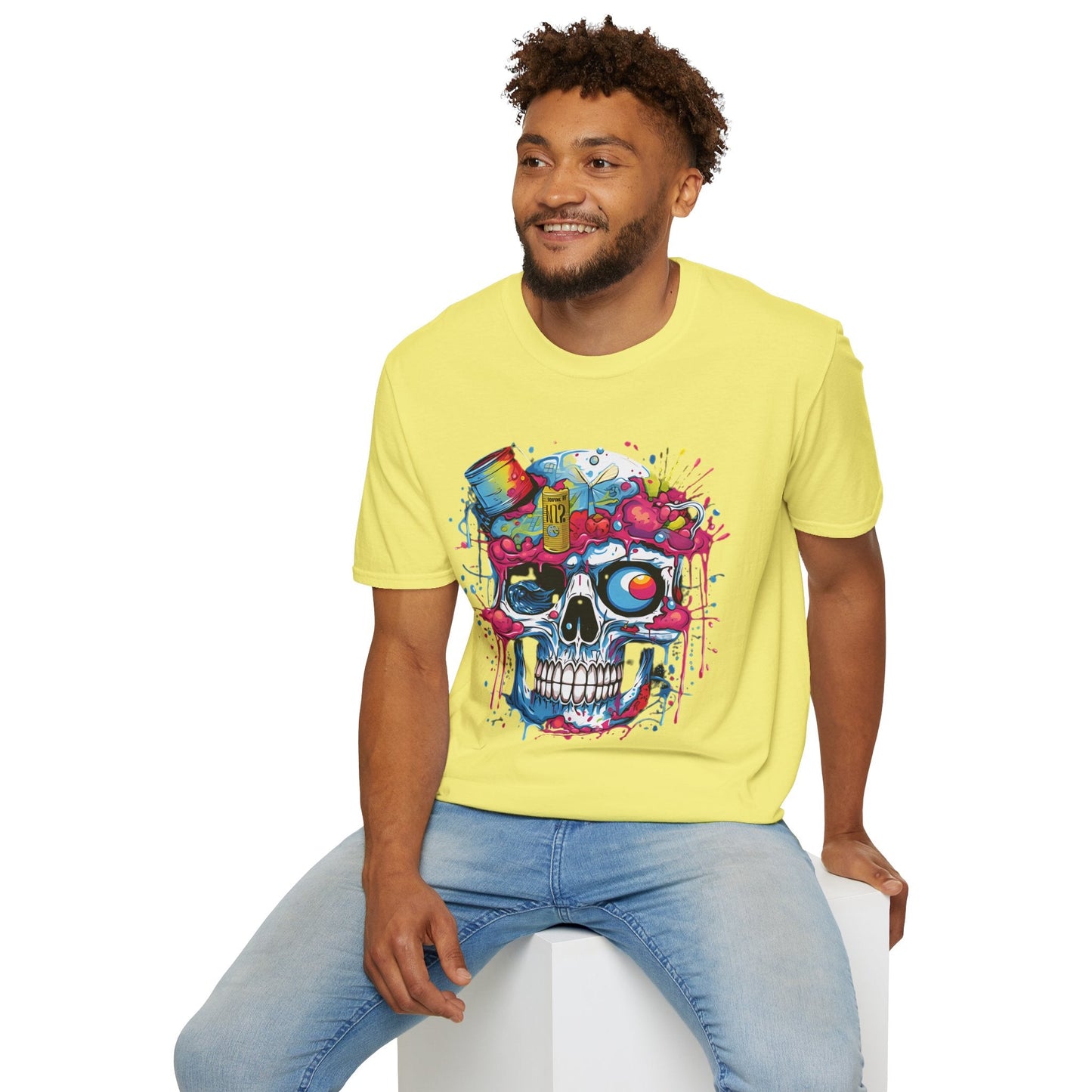 Skull Graphic Unisex Cotton T-shirt with Skeleton Artwork Design 26