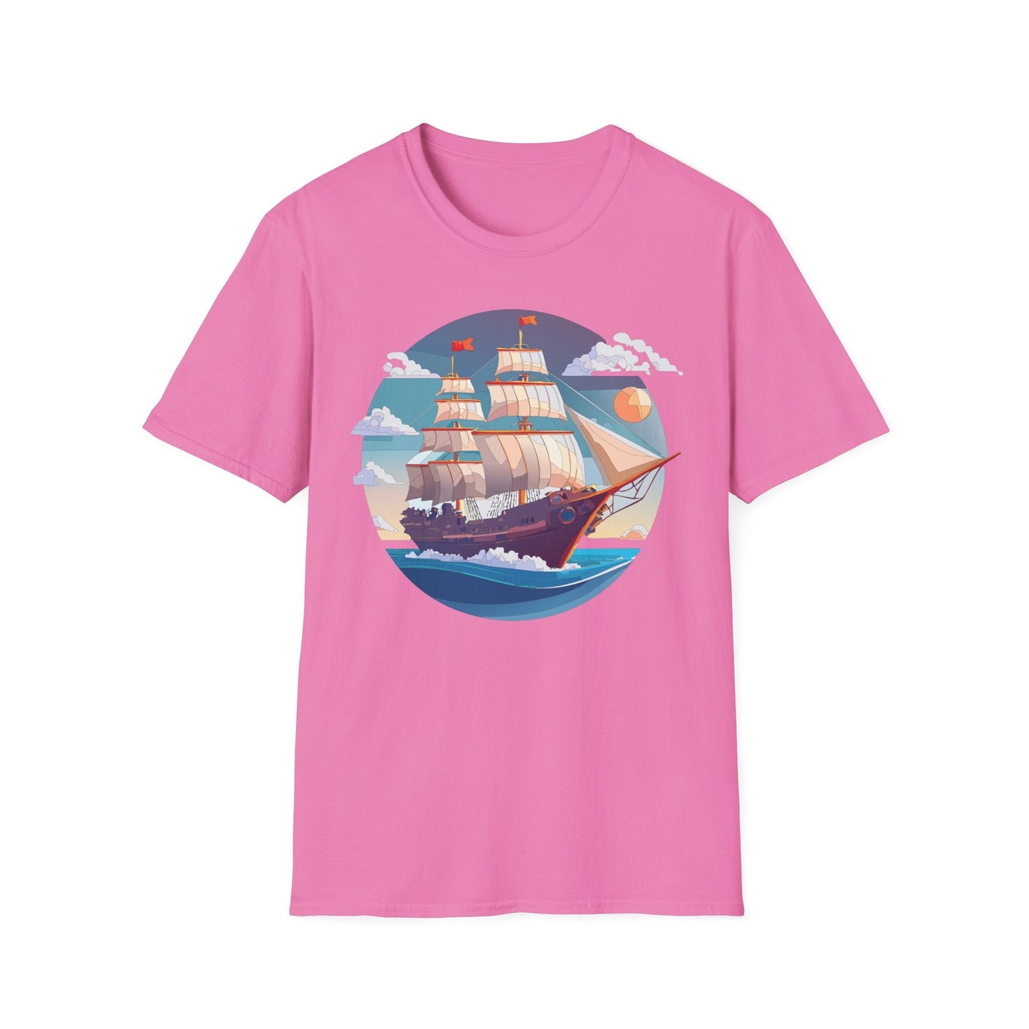 Nautical Ship T Shirts Frigate T Shirts Vessel Tee Shirt Unisex Softstyle T Shirt