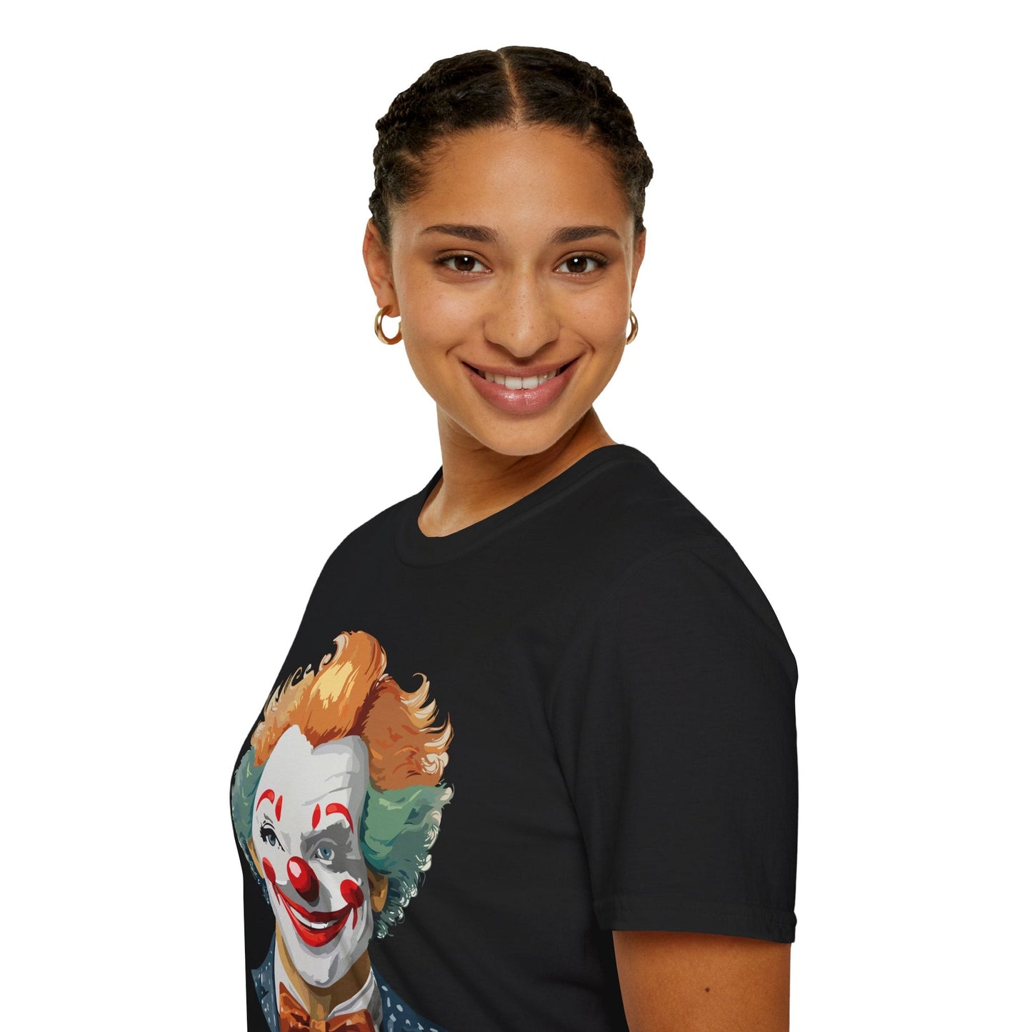 Unisex Short Sleeve Softstyle Clown T Shirt With Funny Man Circus Theme Tee Gildan 64000