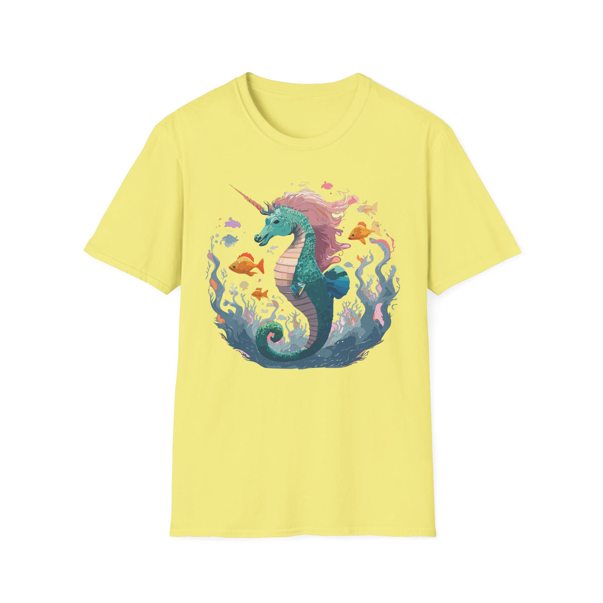 Sea Unicorn Seahorse Illustration T-Shirt | Mermaid Ocean Fantasy