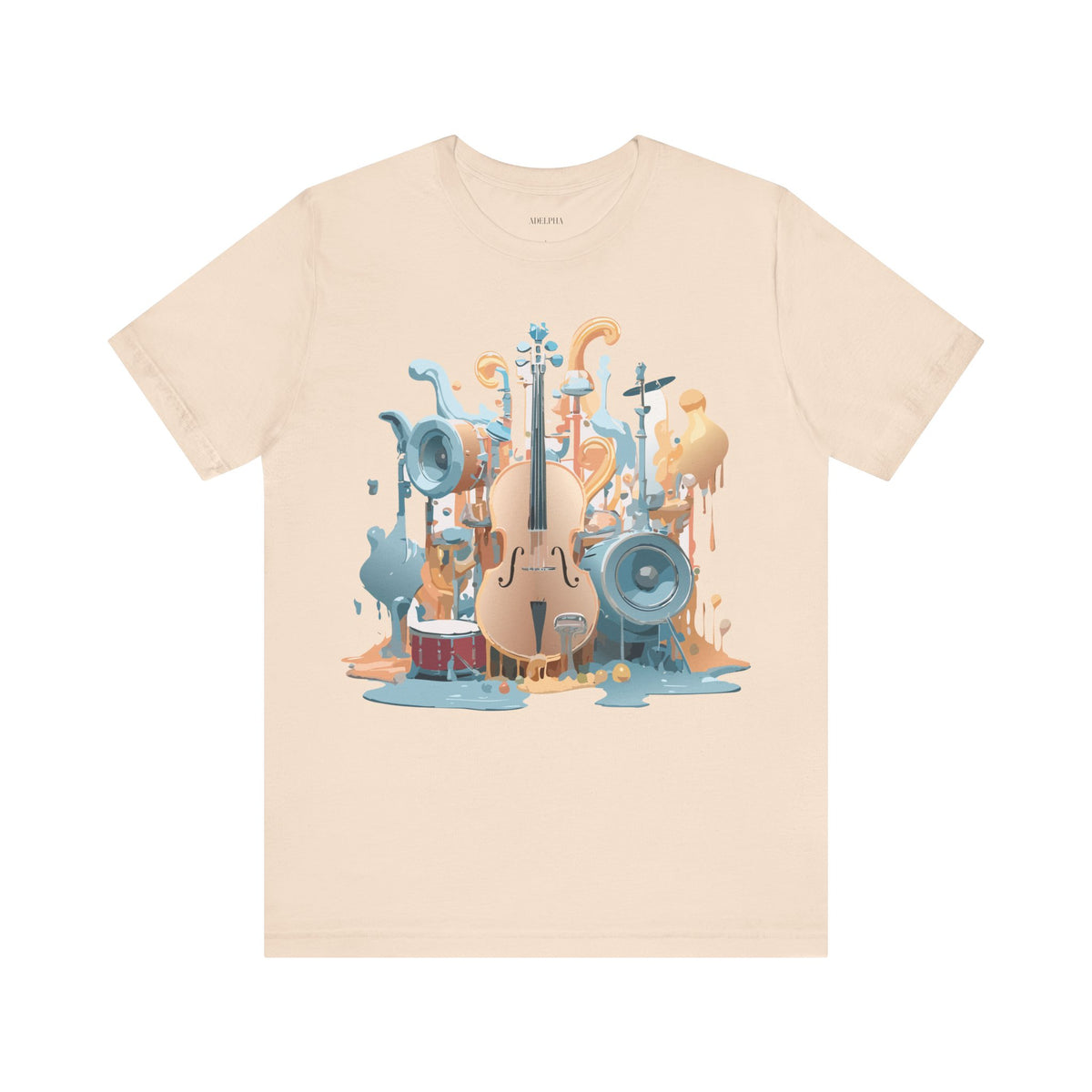 Music Graphic Unisex Cotton Bella+Canvas Tee with Art Design n193