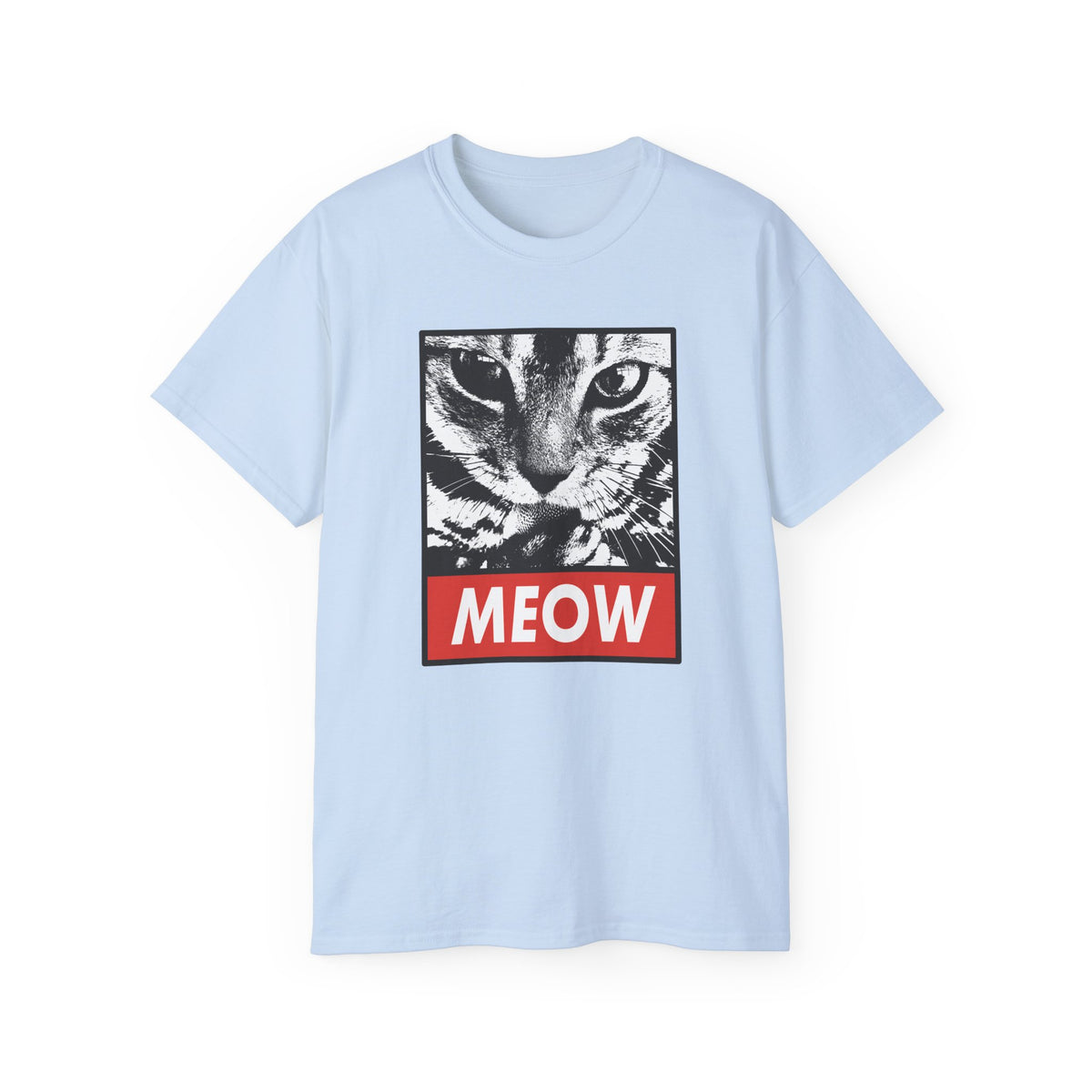 MEOW Cat Face Tee | Retro Pop Art Cat Graphic T-Shirt