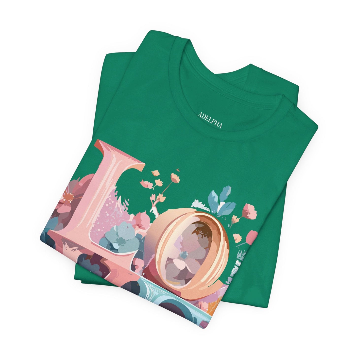 Valentine Day Graphic Unisex 100 Cotton Vintage Artwork with Love and Flower Design Tee 52