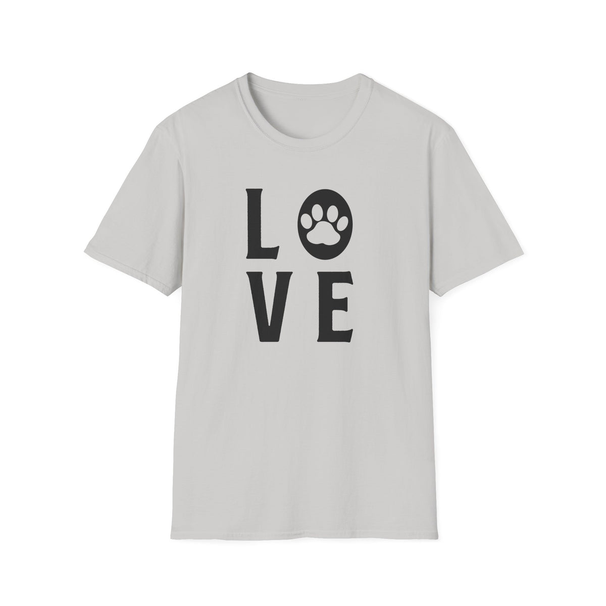 Love Paw T-Shirt Unisex Cotton Short Sleeves Pet Lover Tee with Paw Print
