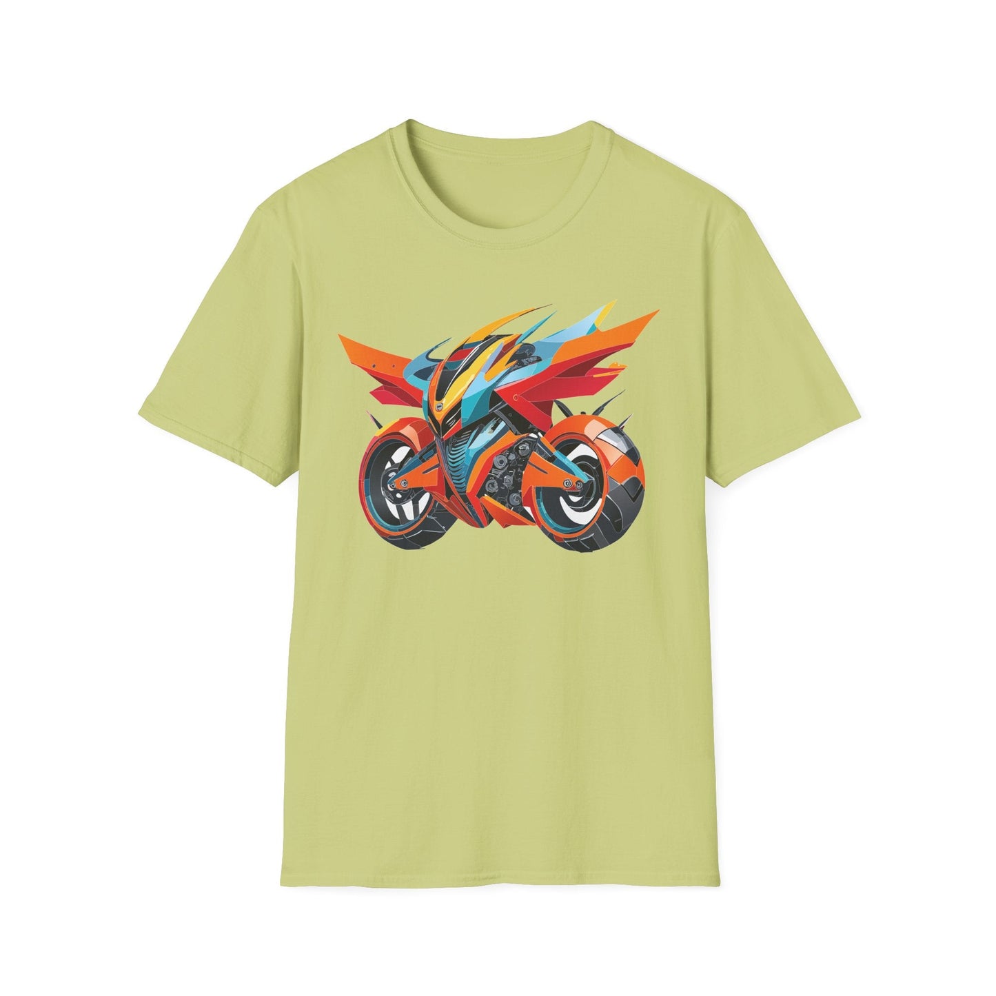 Unisex Bike T Shirt With Motorcycle Art Design Graphic Tee Softstyle 64000 Cotton