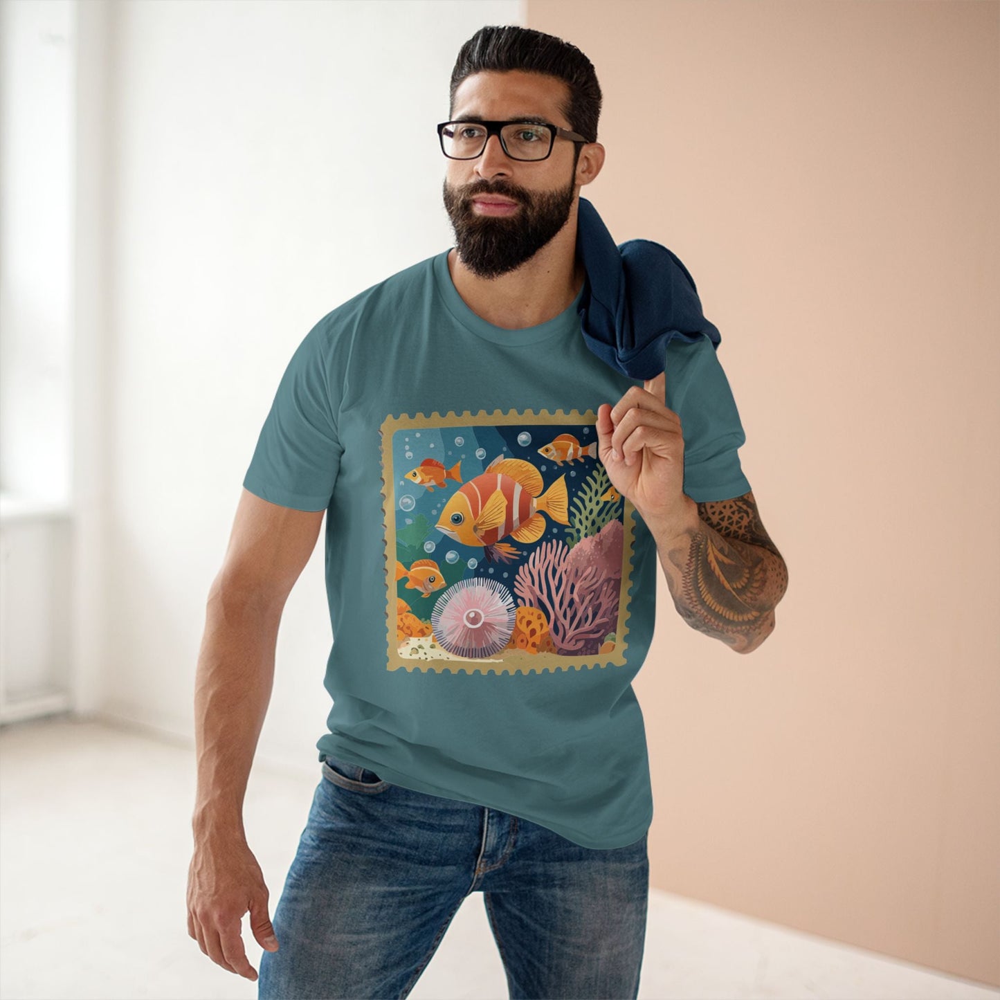 Stamp Shirt Postage Stamp Tee Unisex Premium Cotton Tee With Original Art Design Retro2Nova