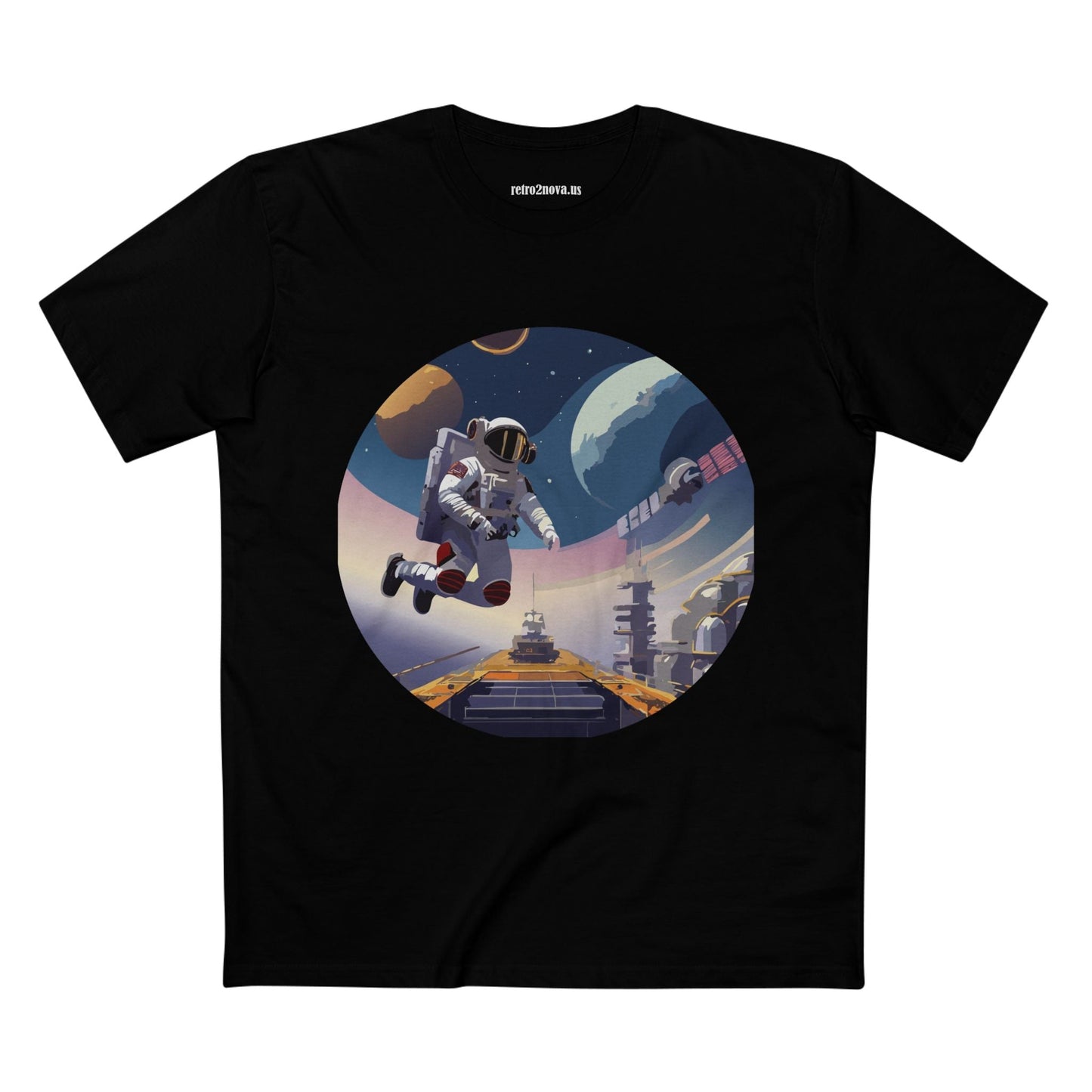 Cosmos Astronaut Shirt Unisex Premium Cotton Tee Original Art Design Retro2Nova CS 31