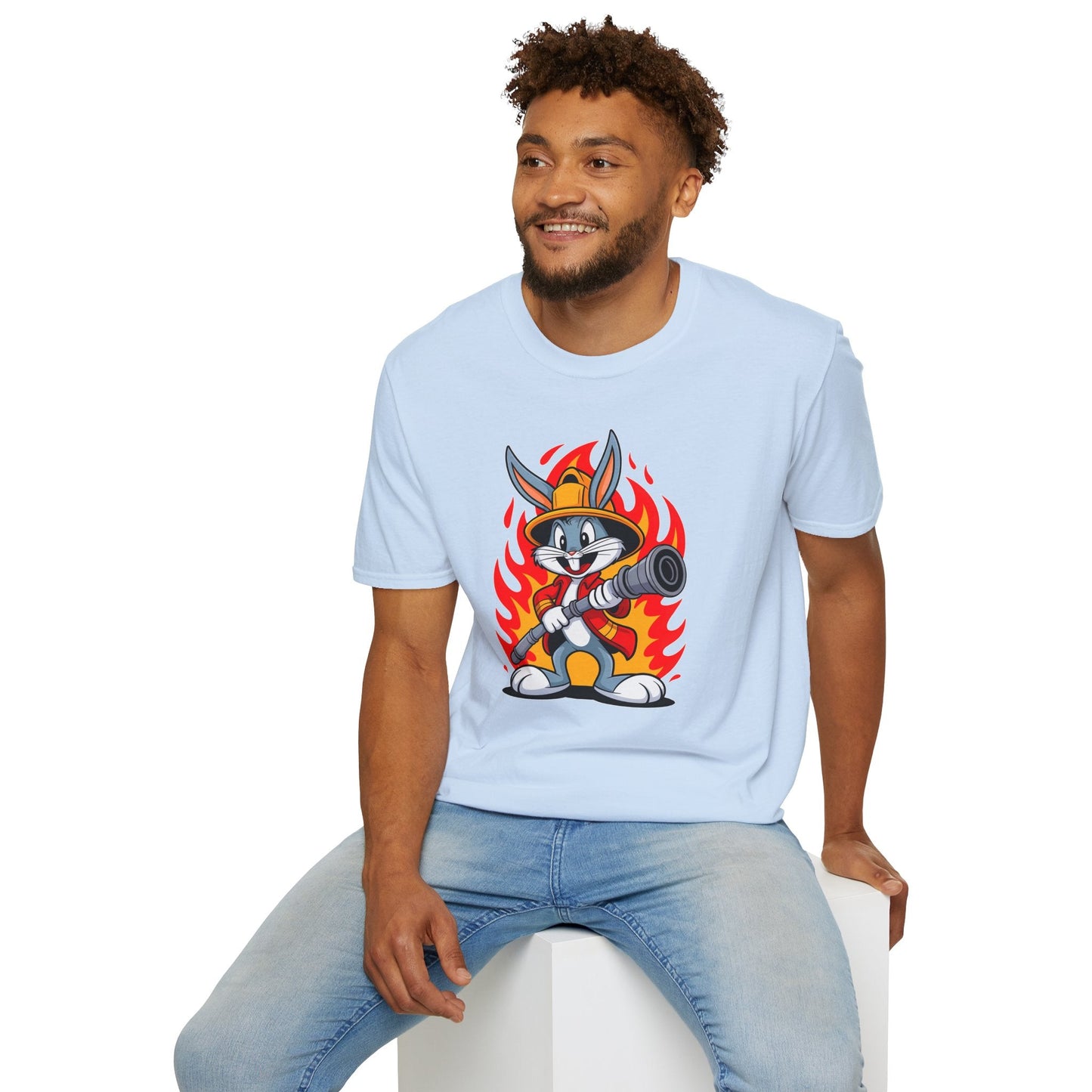 Bugs Bunny T Shirt Unisex Cartoon Graphic Tee 100 Percent Ring Spun Cotton Softstyle