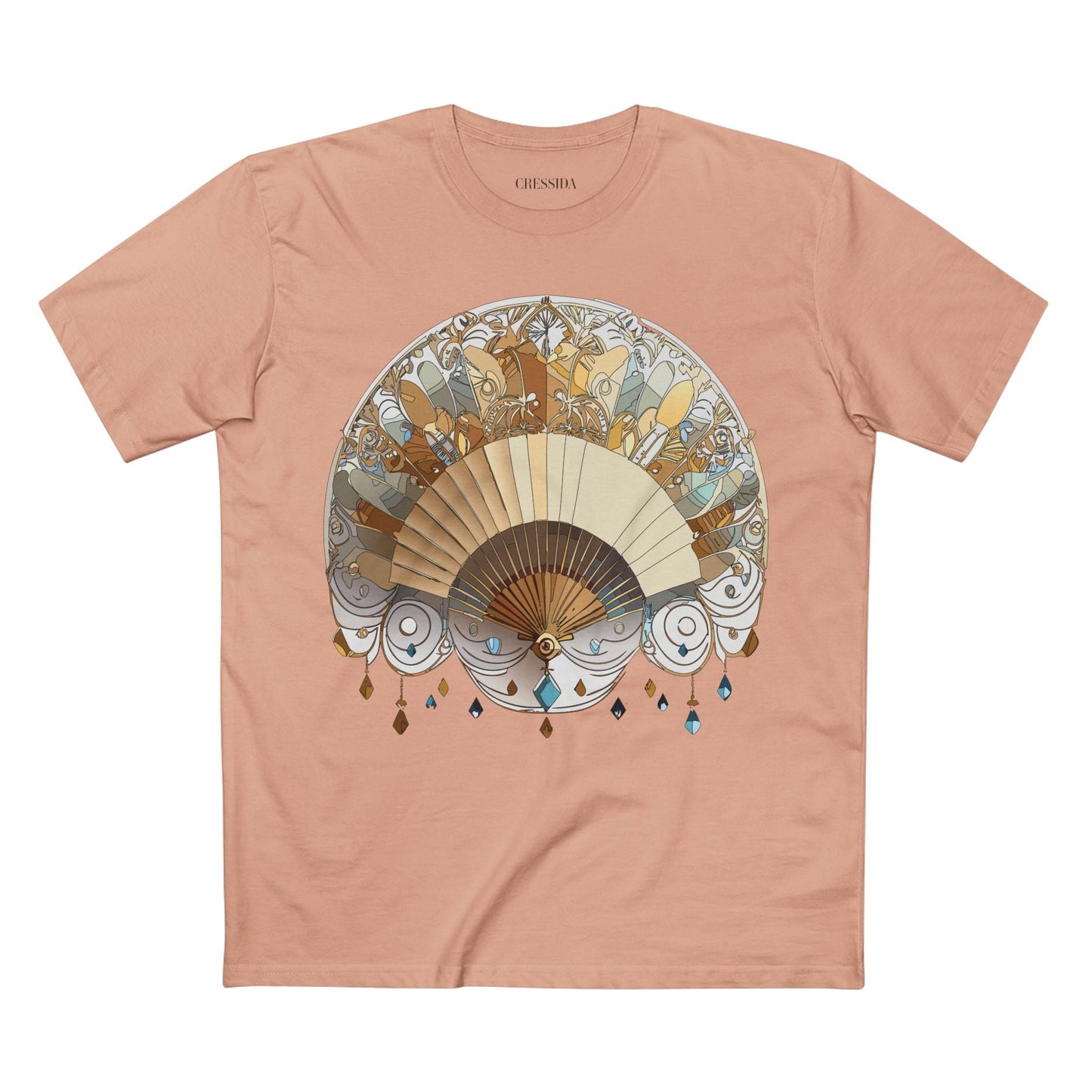 Antique Fan Graphic Design T-Shirt Unisex 100 Cotton Floral Carnival Artwork Tee 11