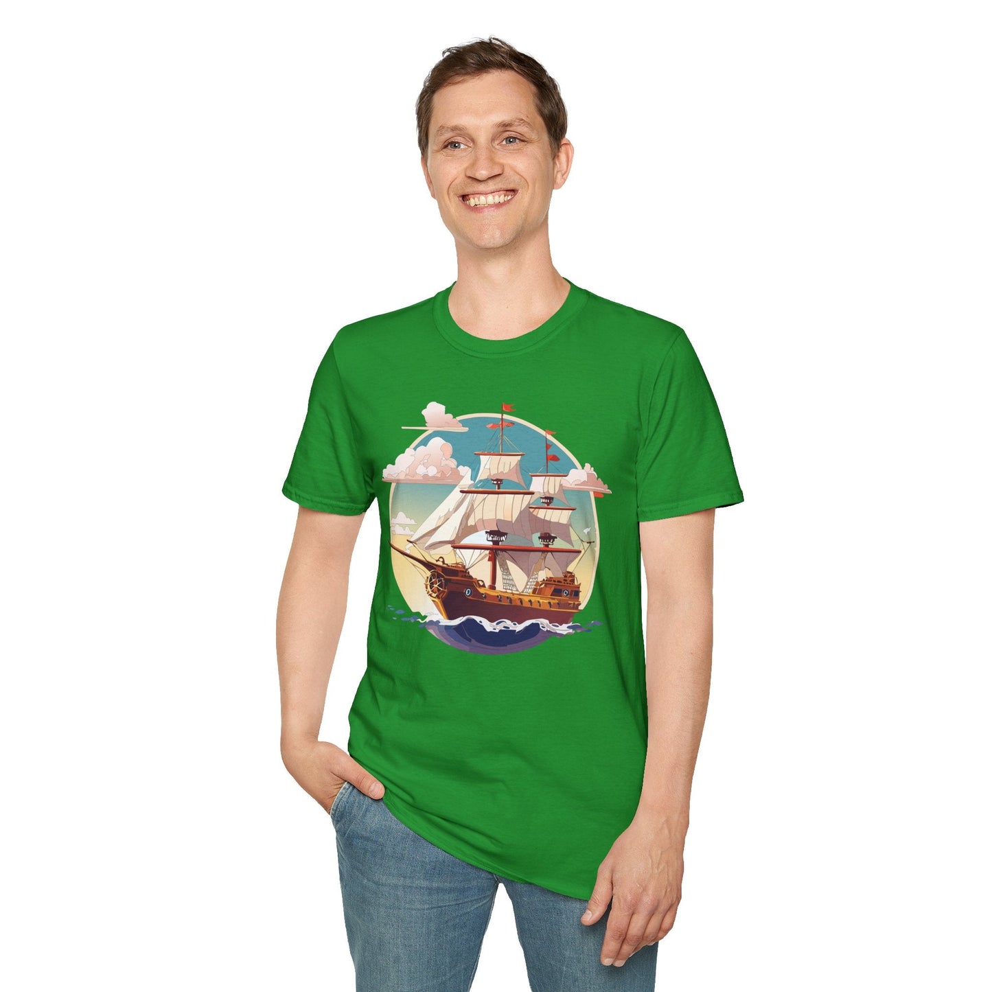Unisex Ship T Shirts Frigate Vessel Tee Shirt Gildan Softstyle 64000 Cotton Comfort Premium Tee
