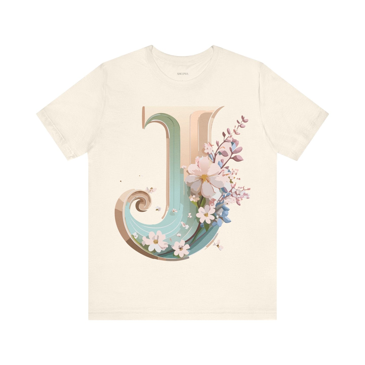 Adelpha Letter J Graphic Tee Unisex Jersey Short Sleeve Vintage Inspired Art Design Shirt