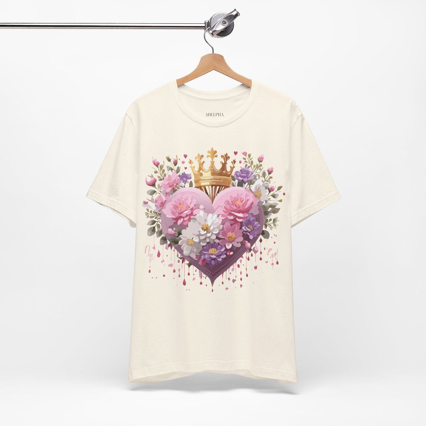 Valentine Day Graphic Unisex 100 Cotton Vintage Artwork with Love and Flower Design Tee 2