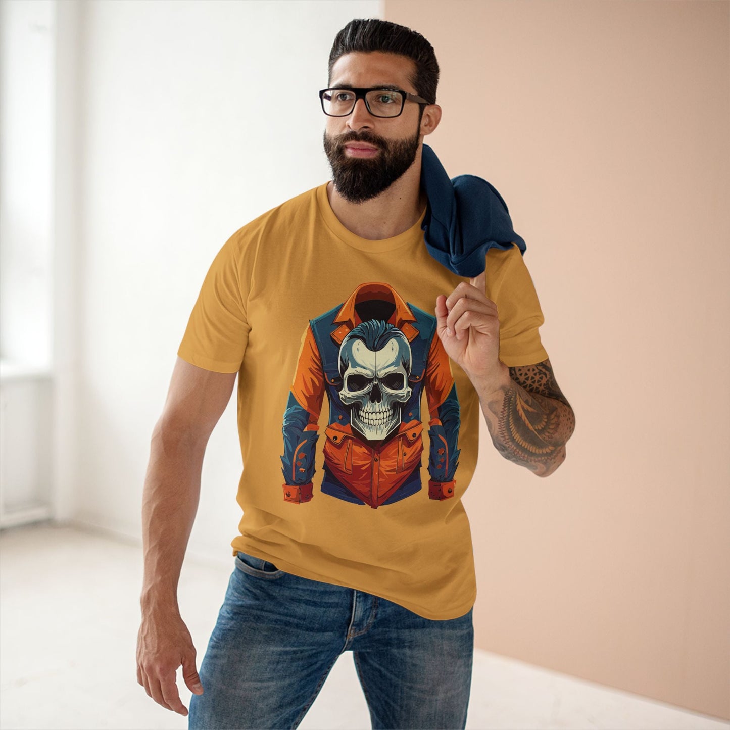 Skull Shirt Unisex Skeleton Tee Premium Cotton Art Design Retro2Nova Exclusive Art Collection