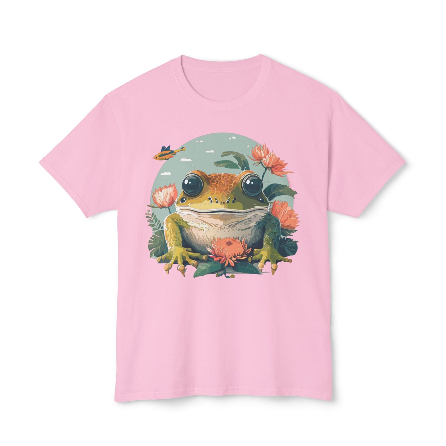 Frog T-Shirt, Vintage Frog Tee, Floral Tees, Frog Art Design Shirt, Tee Shirt with Frog 1