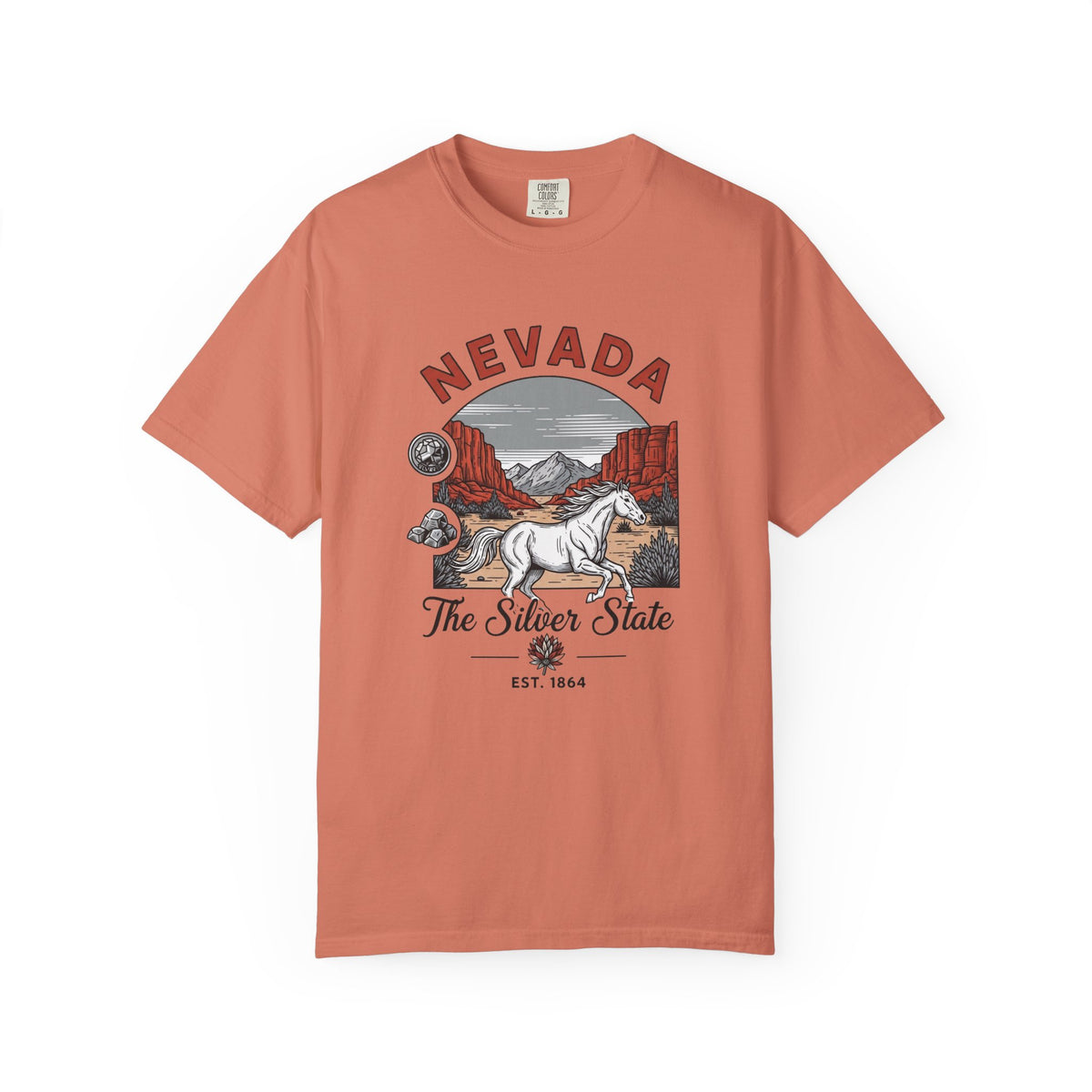 Nevada State Vintage Travel Tourist Graphic Tee Unisex 100 Cotton Comfort Colors T-Shirt