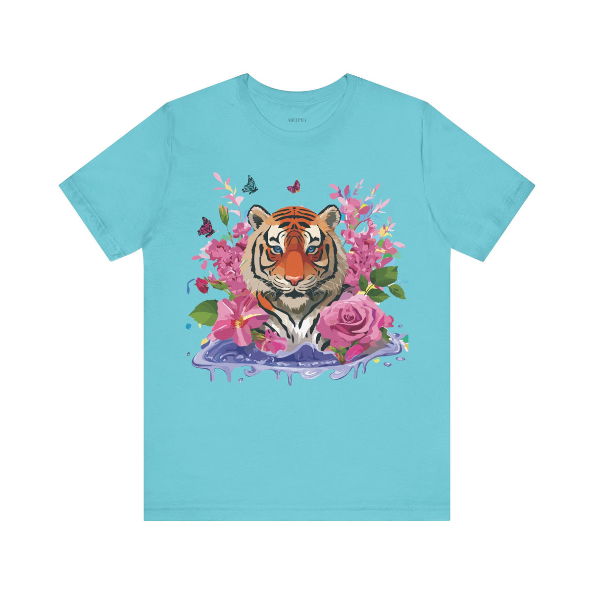Tiger Graphic Unisex Cotton Bella+Canvas Tee with Art Animal Design e65