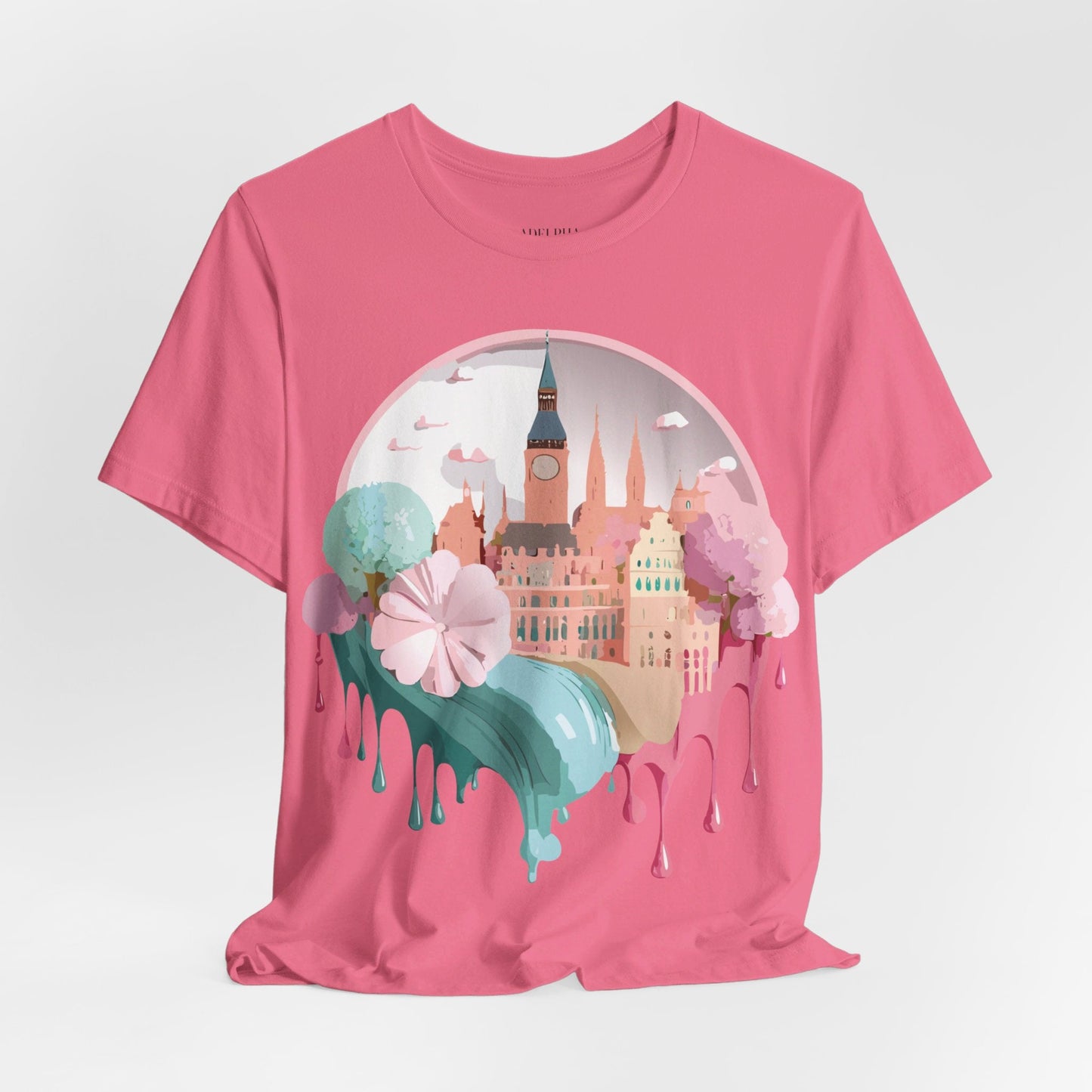 Prague Tourist Shirt Unisex Graphic Tee Featuring Vintage Inspired Art By Adelpha
