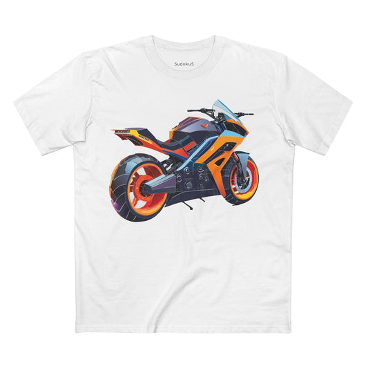 Moto Bike Graphic Unisex 100 Cotton Staple Tee 30