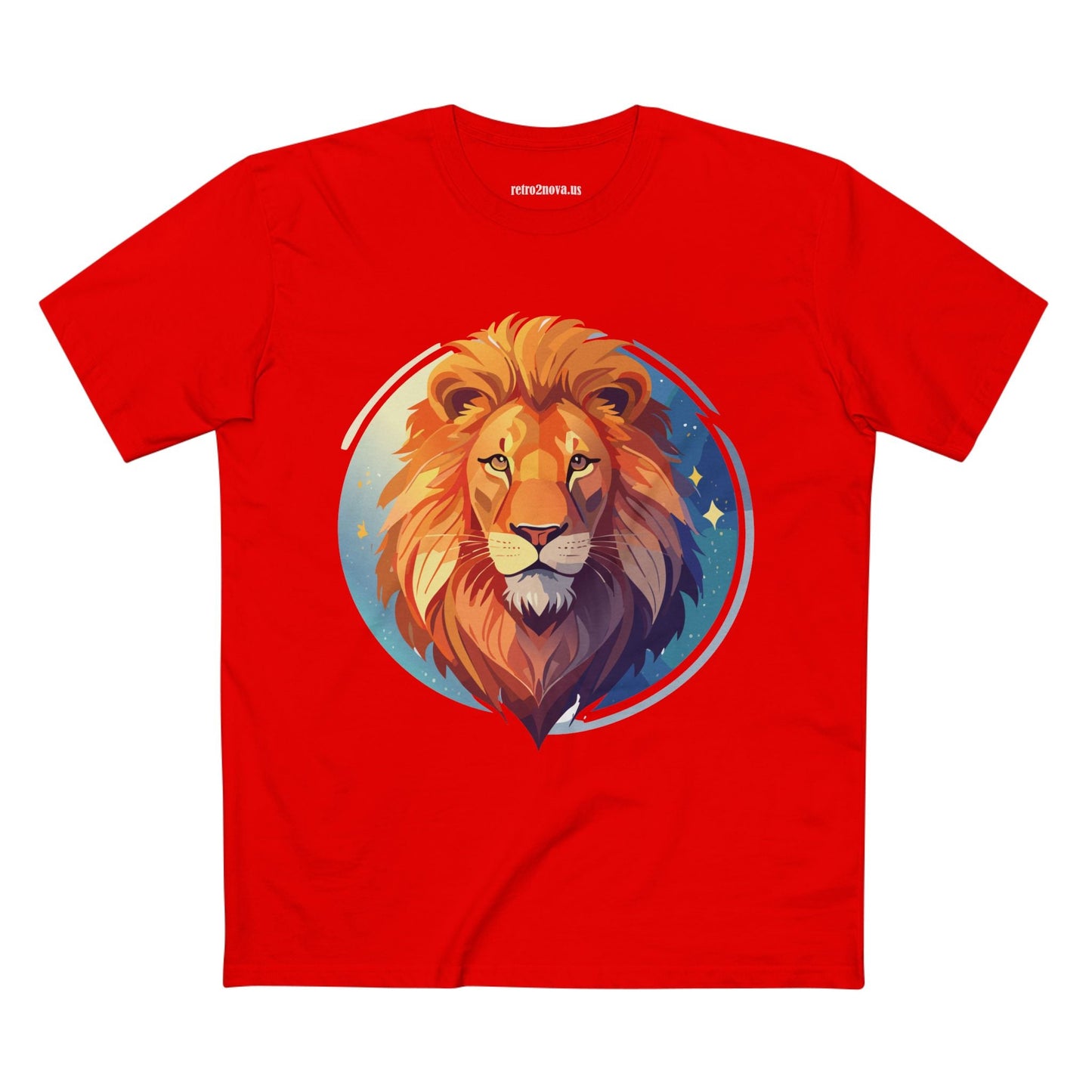 Unisex Premium Cotton Staple Tee With Lion Art Design Retro2Nova Art Collection For Everyday Comfort And Breathable Fit