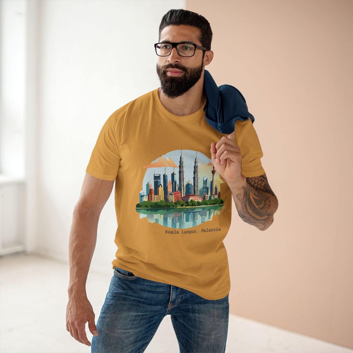 Kuala Lumpur Travel Shirt Unisex Premium Cotton Art Tee with Original Design for Travel Enthusiasts