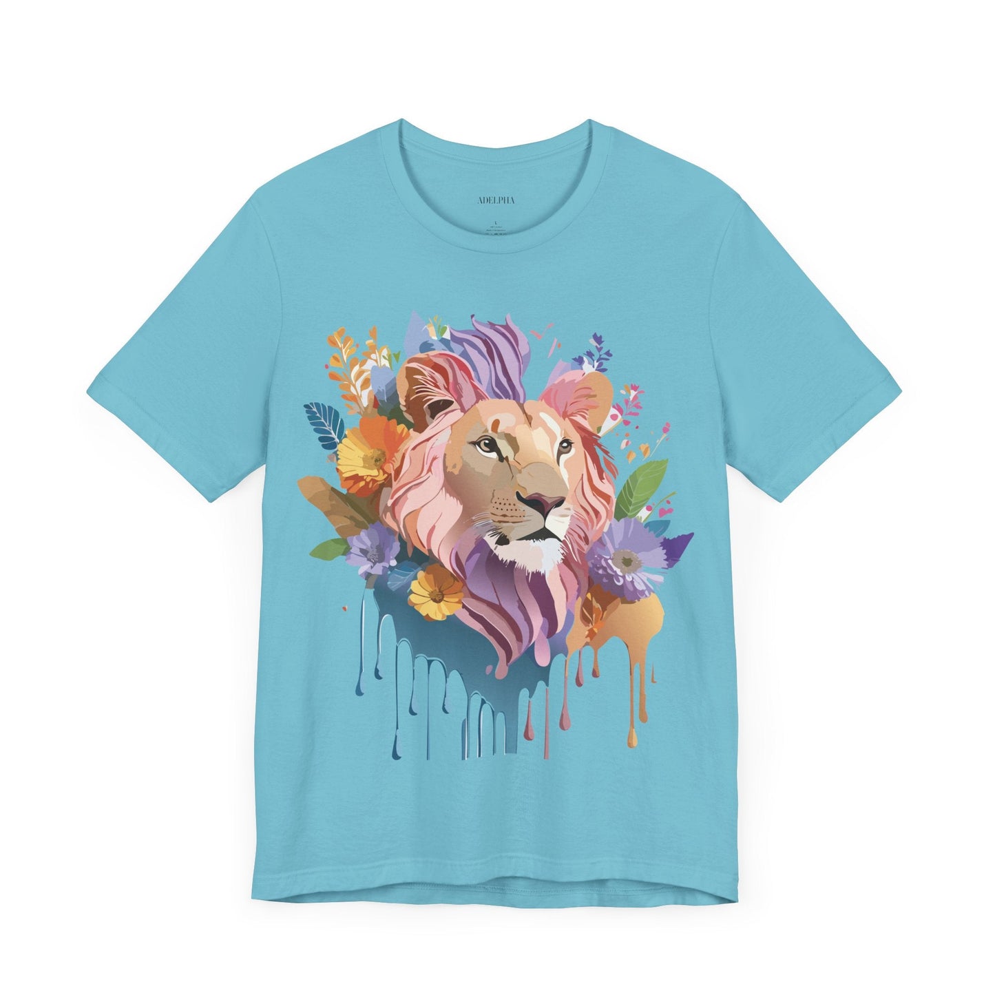Lion Graphic Tee Unisex Short Sleeve Art Design From Adelpha Premium Vintage Inspired Tee