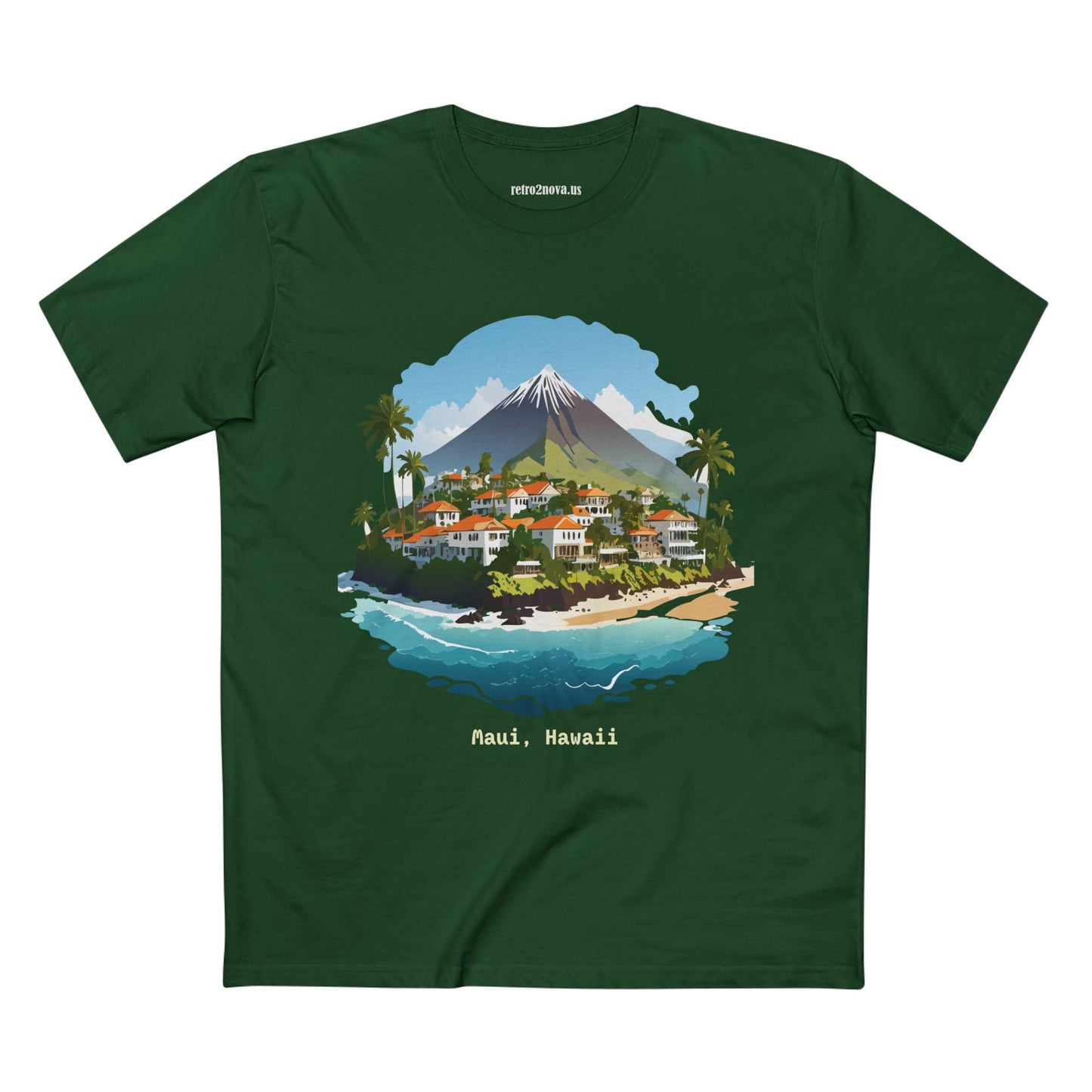 Retro2Nova Travel Shirt Unisex Premium Cotton Tee With Original Hawaii Art Design Art Collection