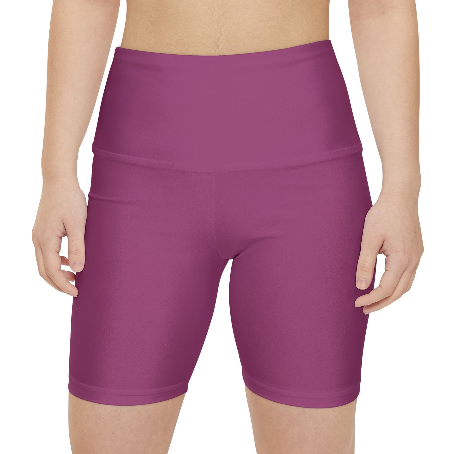 Berry Blush Women's Workout Shorts — Solid High-Waist Biker Shorts for Exercise & Everyday Wear