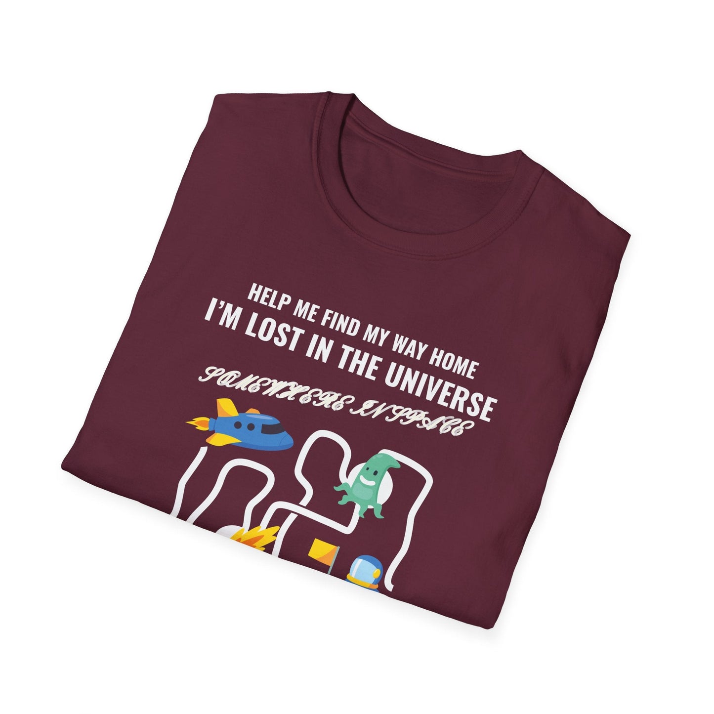 Lost in the Universe TShirt Unisex Cotton Cute Space Maze Graphic Tee