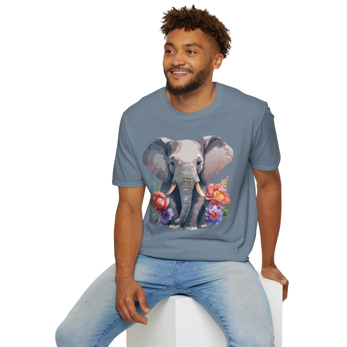 Elephant T Shirt Unisex Gildan Softstyle 64000 100 Percent Ring Spun Cotton Casual Tee