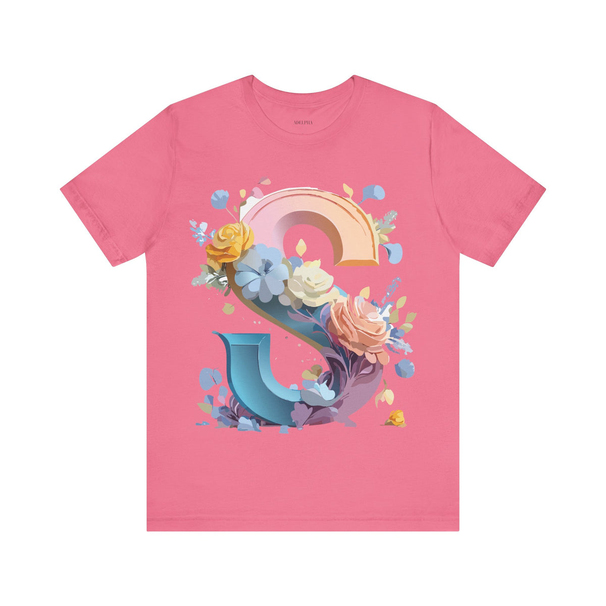 Letter S Graphic Unisex Cotton Bella+Canvas Tee with Art Letter Design