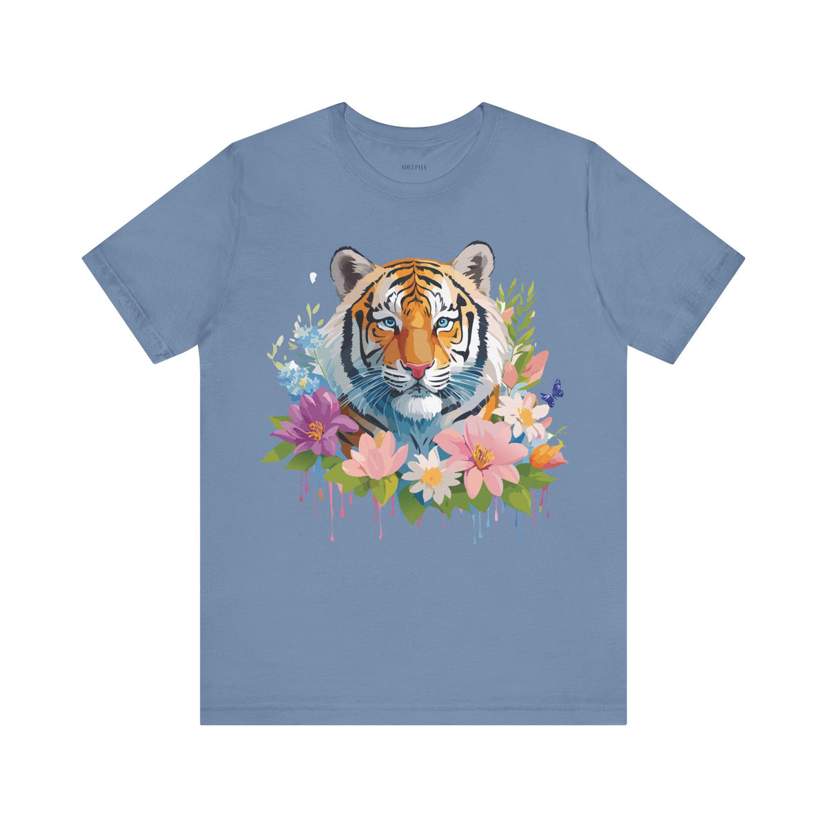 Tiger Graphic Unisex Cotton Bella+Canvas Tee with Art Animal Design e70