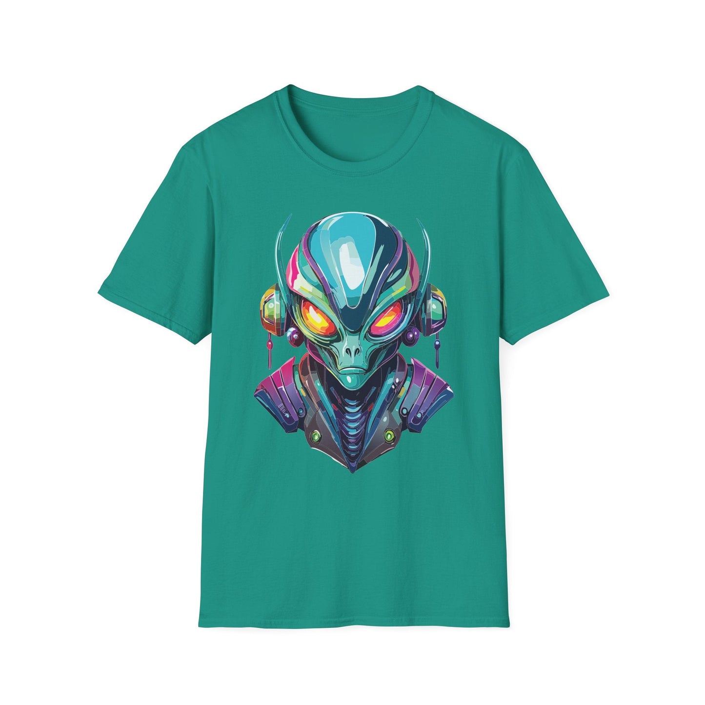 Alien Cosmos Unisex Cotton T Shirt With Alien Artwork Softstyle Ring Spun Cotton 64000