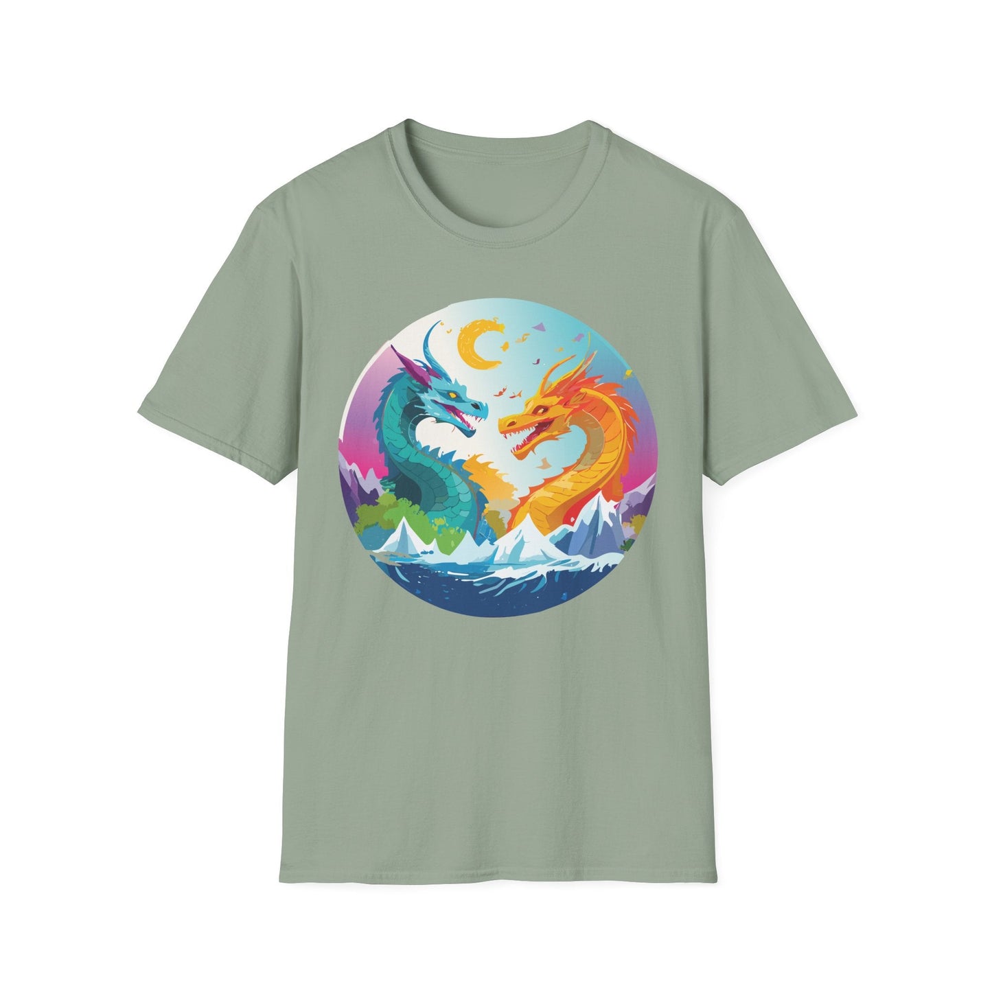 Dragon Graphic Unisex Cotton Softstyle Art Design Tee With Animals 29