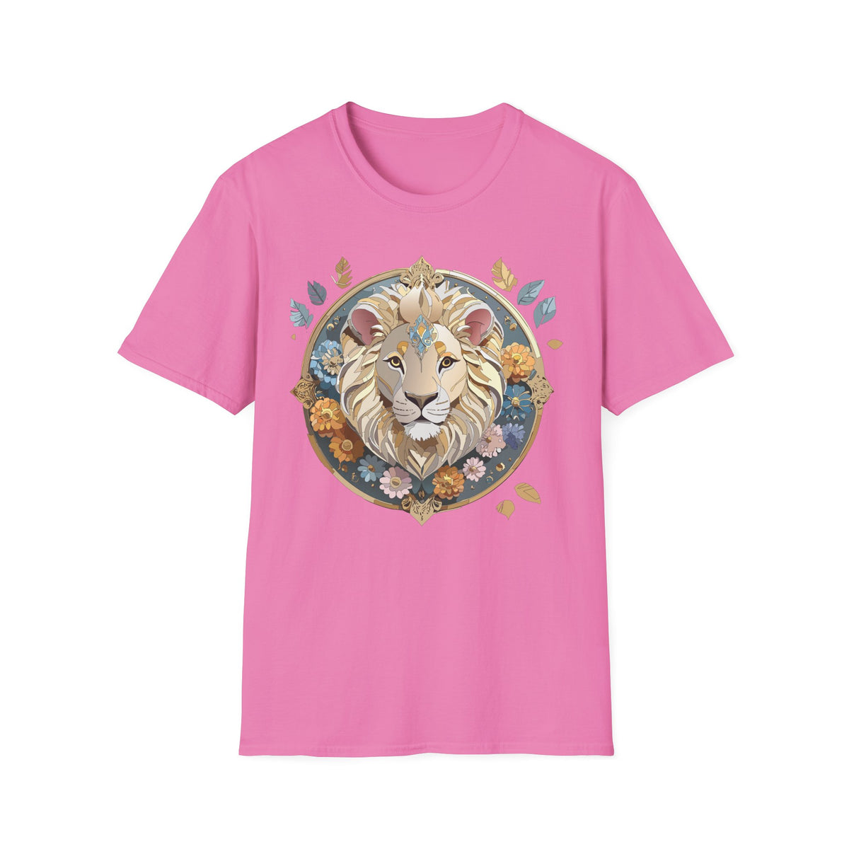 Floral Regal Lion T-Shirt | Boho Mandala Lion Tee