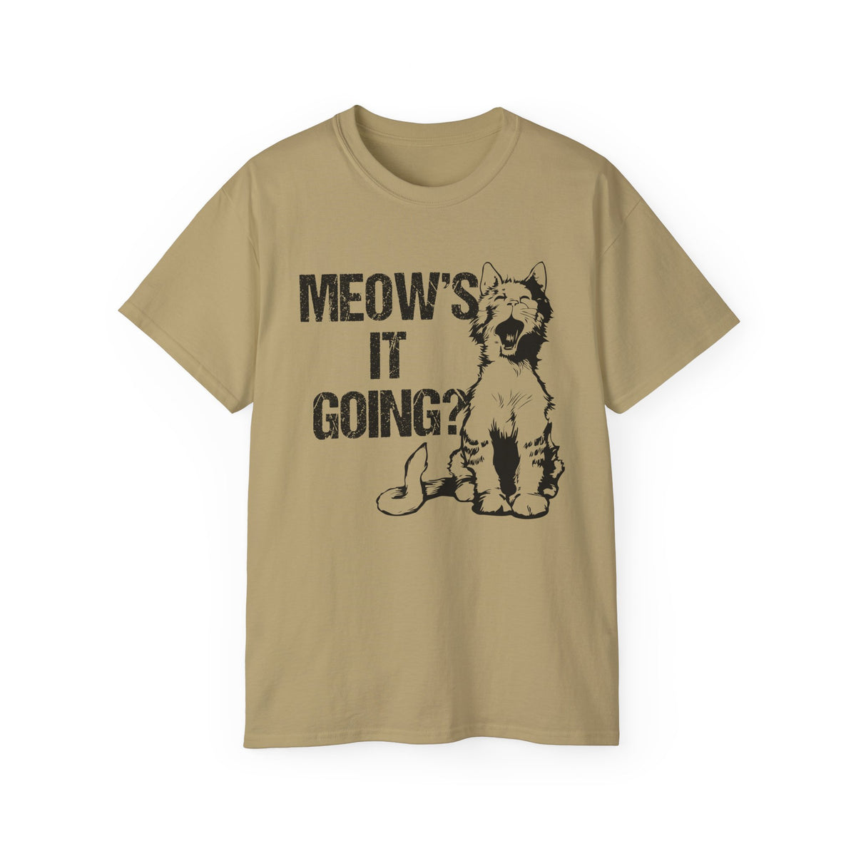 Meow's It Going? Cat Graphic Tee | Vintage Kitten Illustration