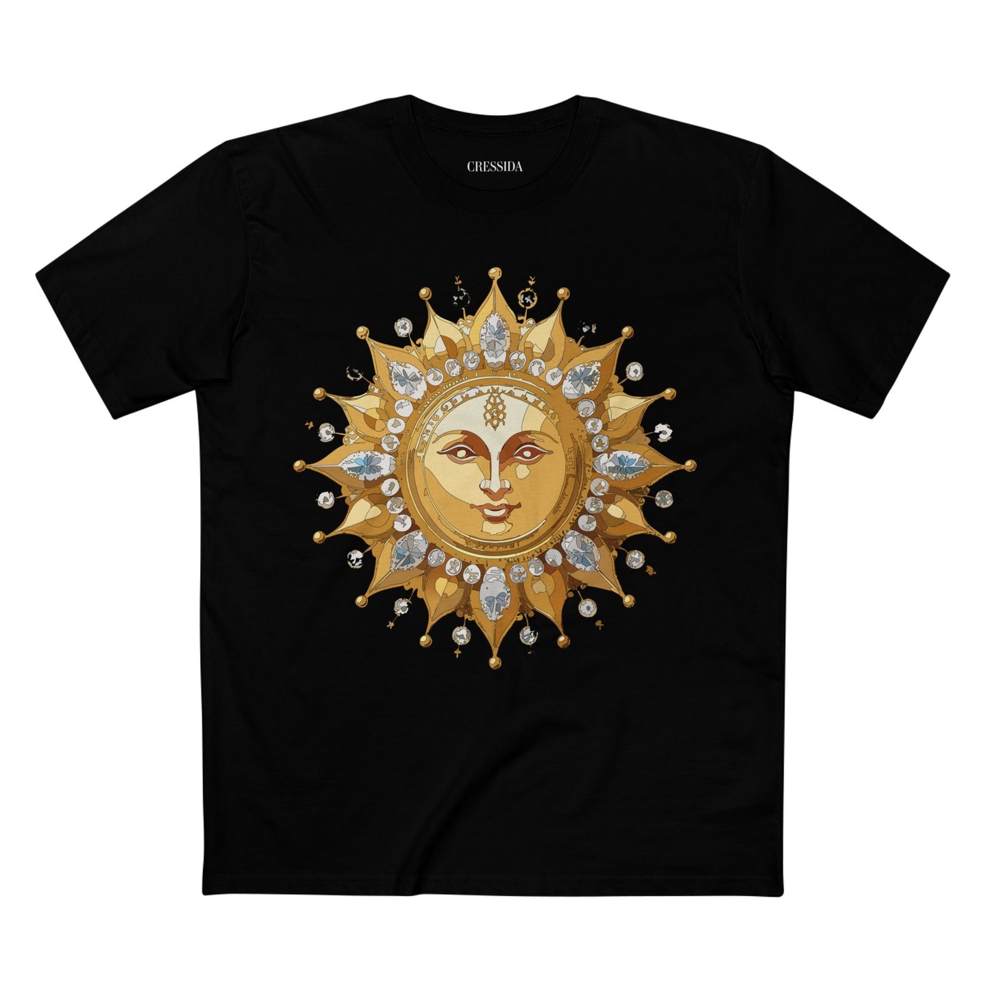 Gold Sun Graphic Unisex 100 Cotton T-Shirt with Golden Art Design 7