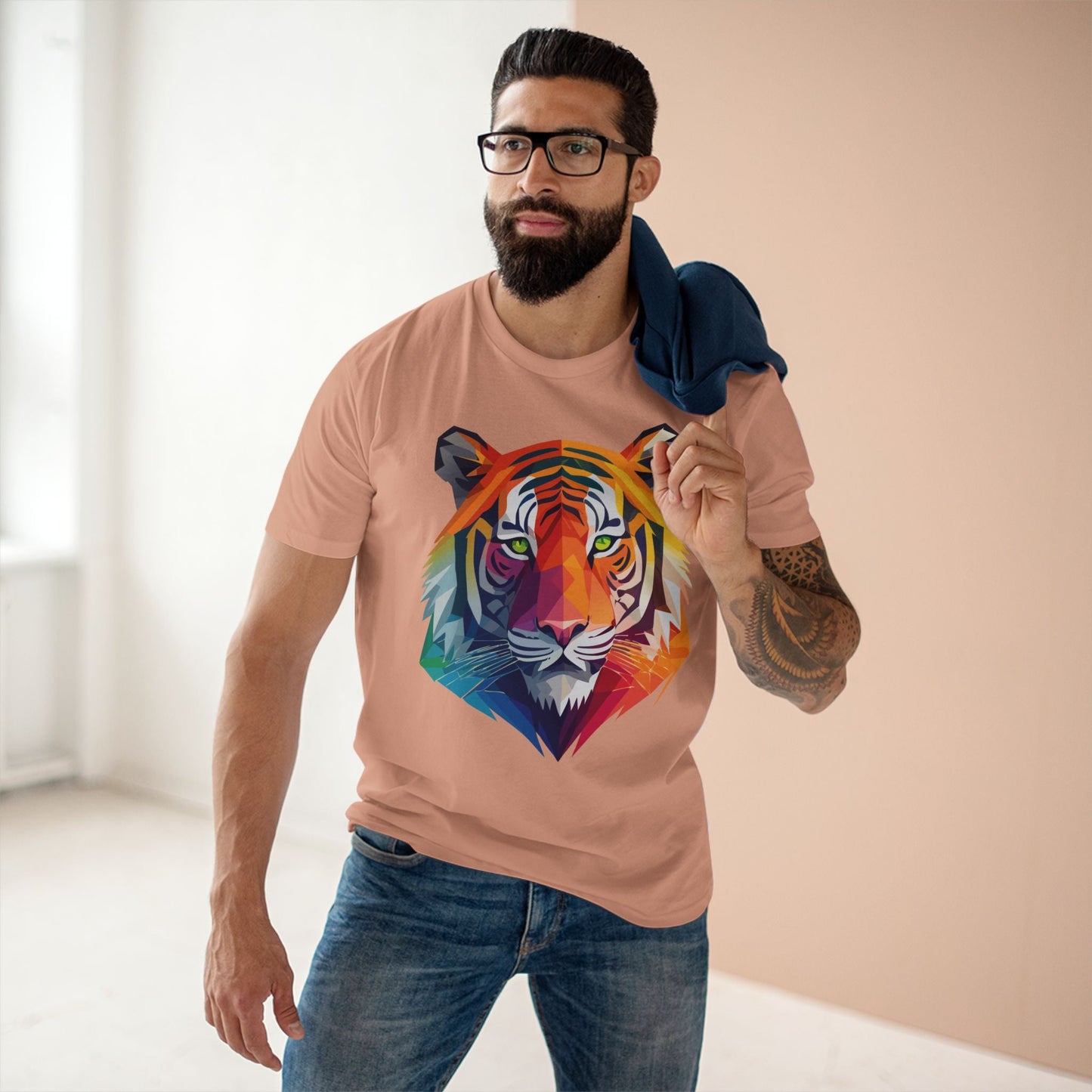 Tiger Shirt Unisex Premium Cotton Staple Tee With Original Art Design From Retro2Nova Collection For Everyday Wear