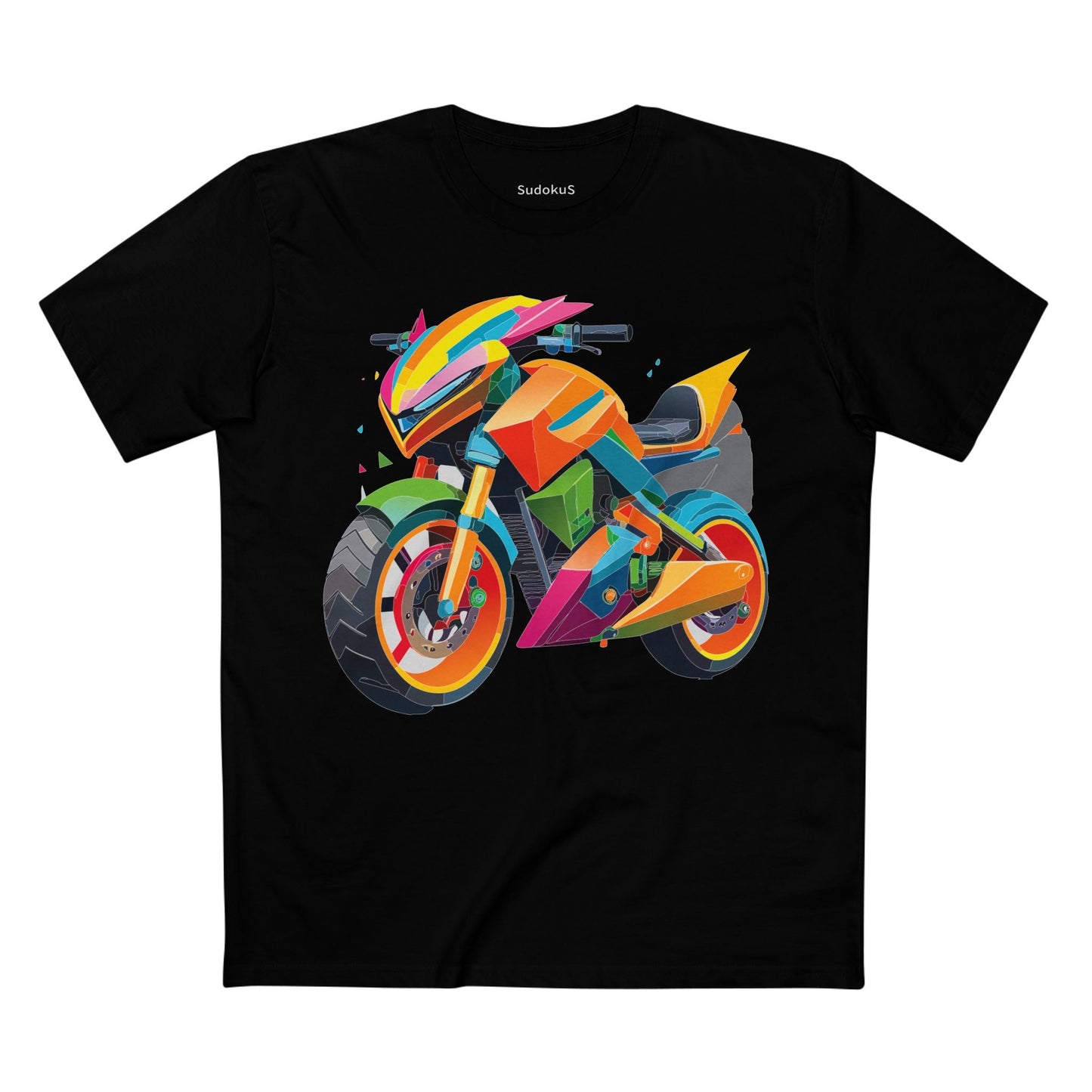 Moto Bike Graphic Unisex 100 Cotton Staple Tee 7