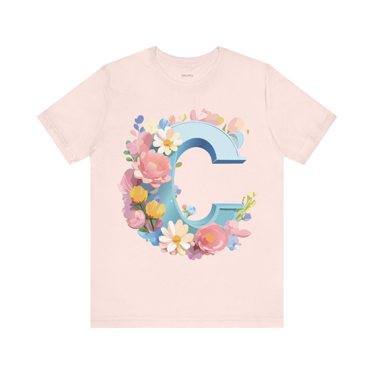 Letter C Graphic Unisex Cotton Bella+Canvas Tee with Art Letter Design