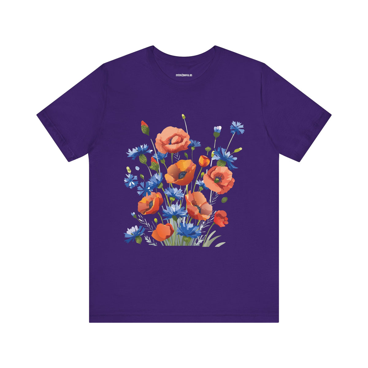 Floral Graphic Unisex Cotton Bella+Canvas Tee with Flowers Design ab8