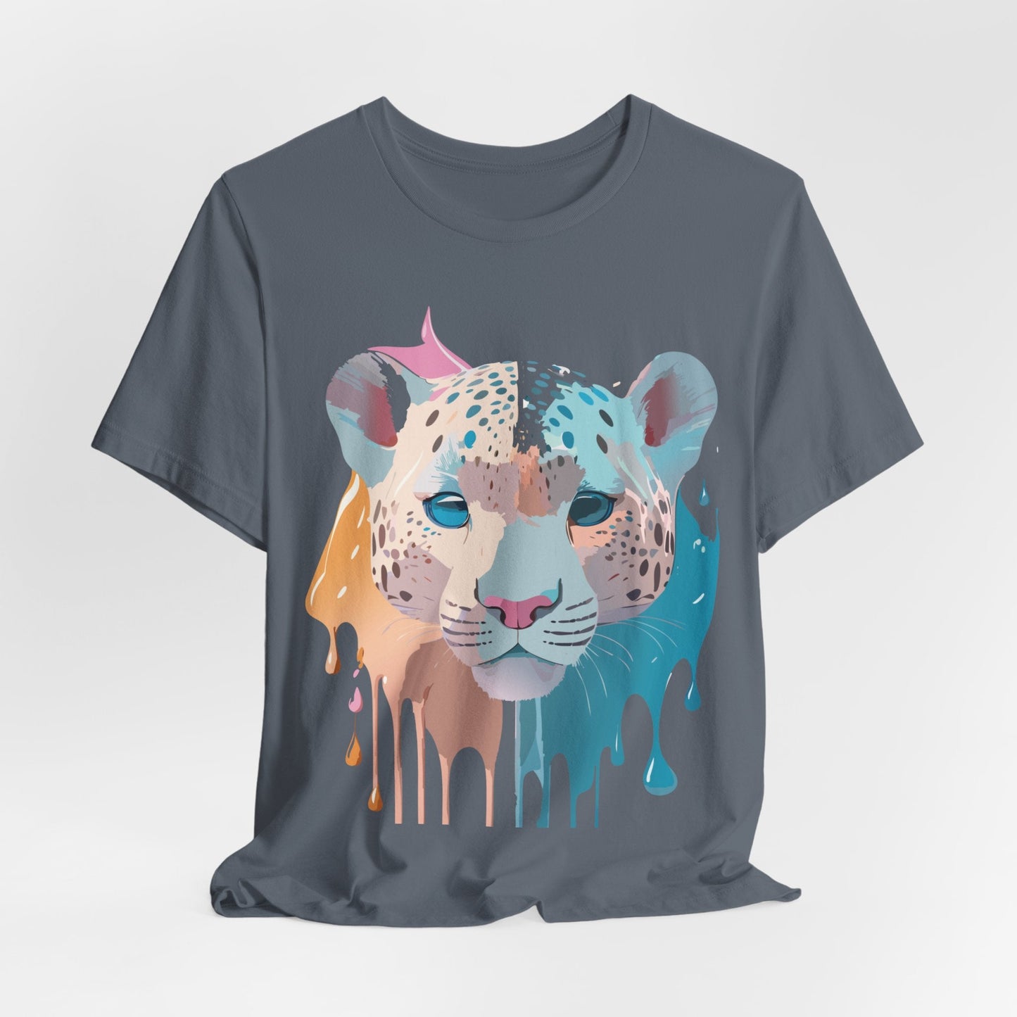 Adelpha Cheetah Graphic Tee Unisex Short Sleeve Art Design Shirt