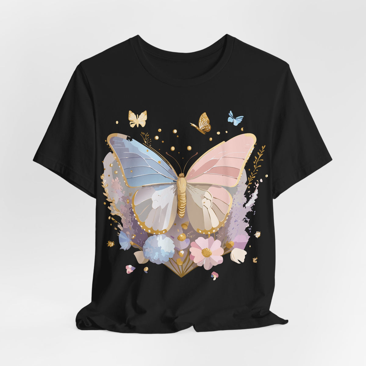 Butterfly Graphic Unisex Cotton Bella+Canvas Tee with Art Design n47