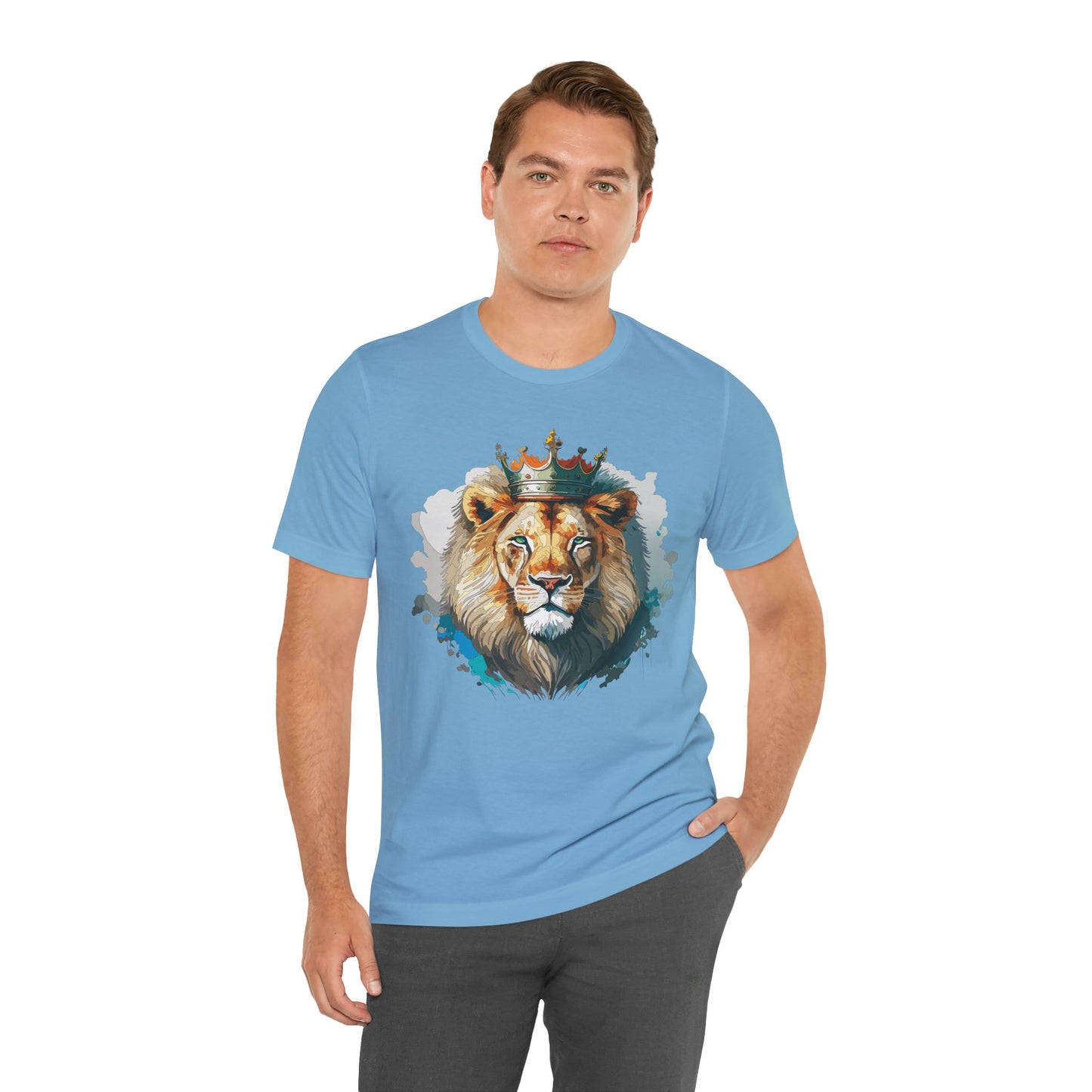 Unisex King Lion Tee, Animal Shirt, Tee Shirt with Lion, Crown T-Shirt, Animal King Tees, Crown Shirt, Safari T-Shirt 3
