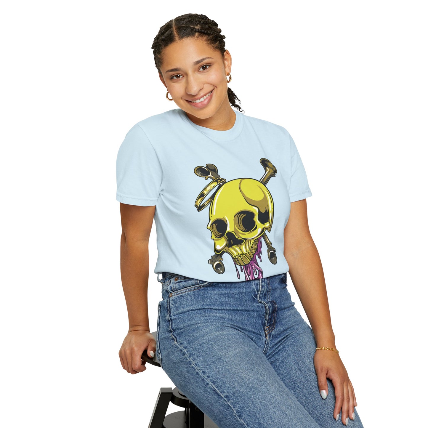 Unisex Cotton Tee Shirt with Skull