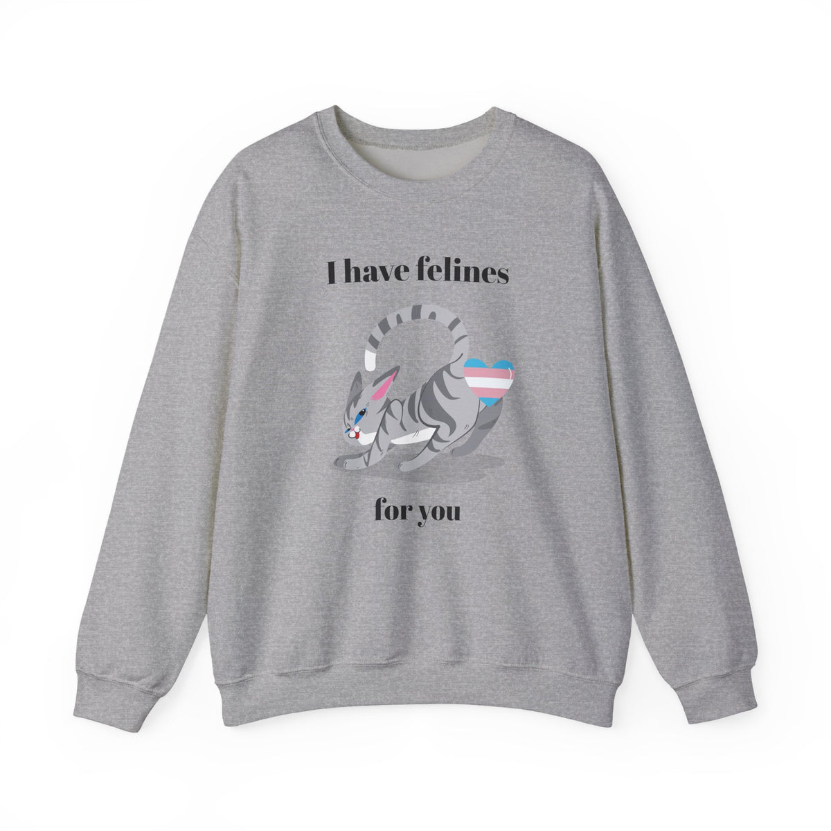 Cat Graphic Valentine's Day Sweatshirt Unisex 50/50 Cotton-Poly Animal Sweatshirt w05