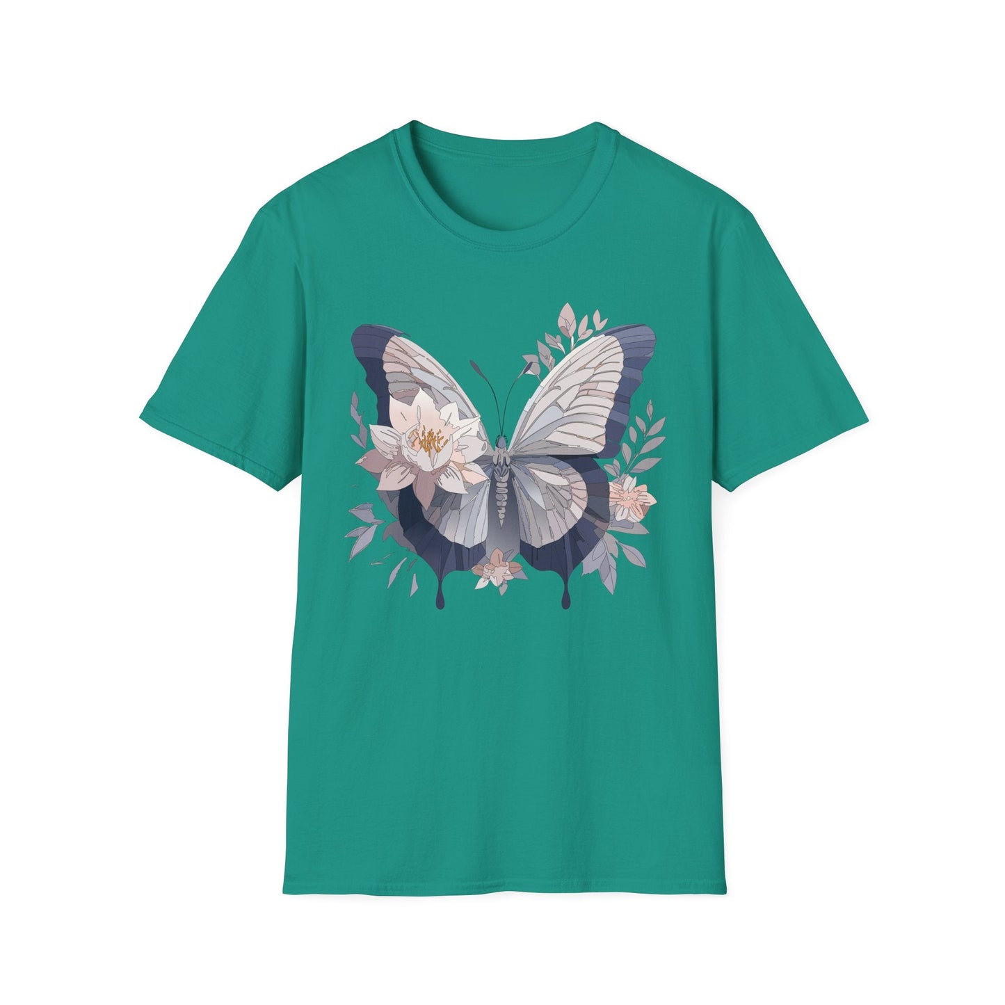 Butterfly T Shirt Unisex Monarch Print Softstyle Cotton Tee for Everyday Comfort